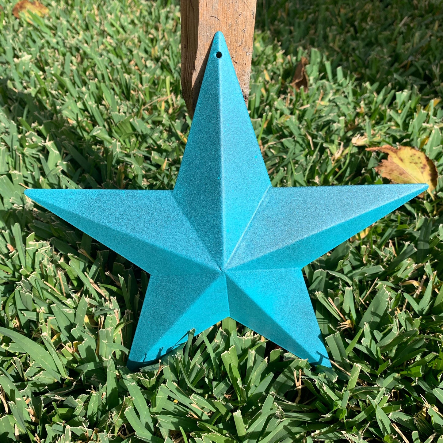 #EH10474 RUSTIC TURQUOISE DISTRESSED TWO TONE BARN METAL STAR WESTERN HOME DECOR ART NEW