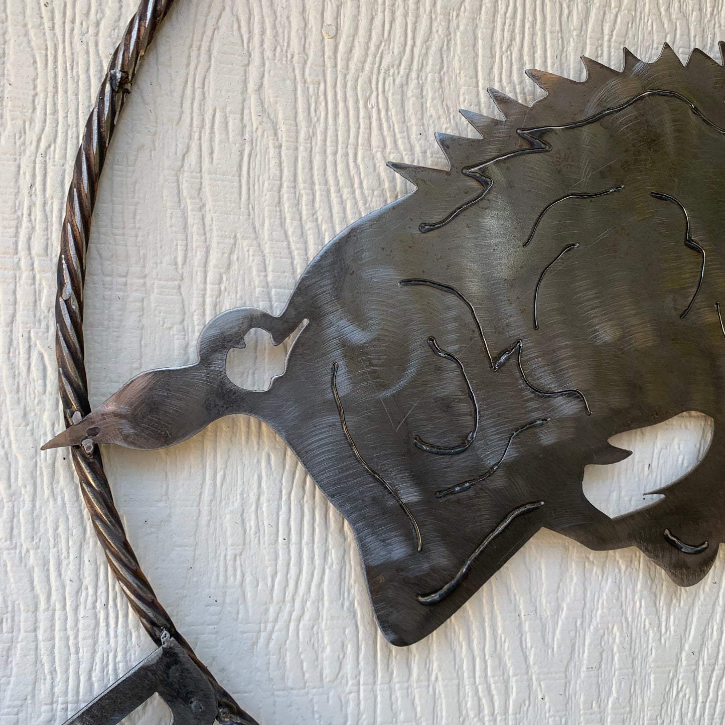 ARKANSAS RAZORBACKS CUSTOM RAW METAL VINTAGE CRAFT TEAM SIGN OFFICIAL LICENSED PRODUCT