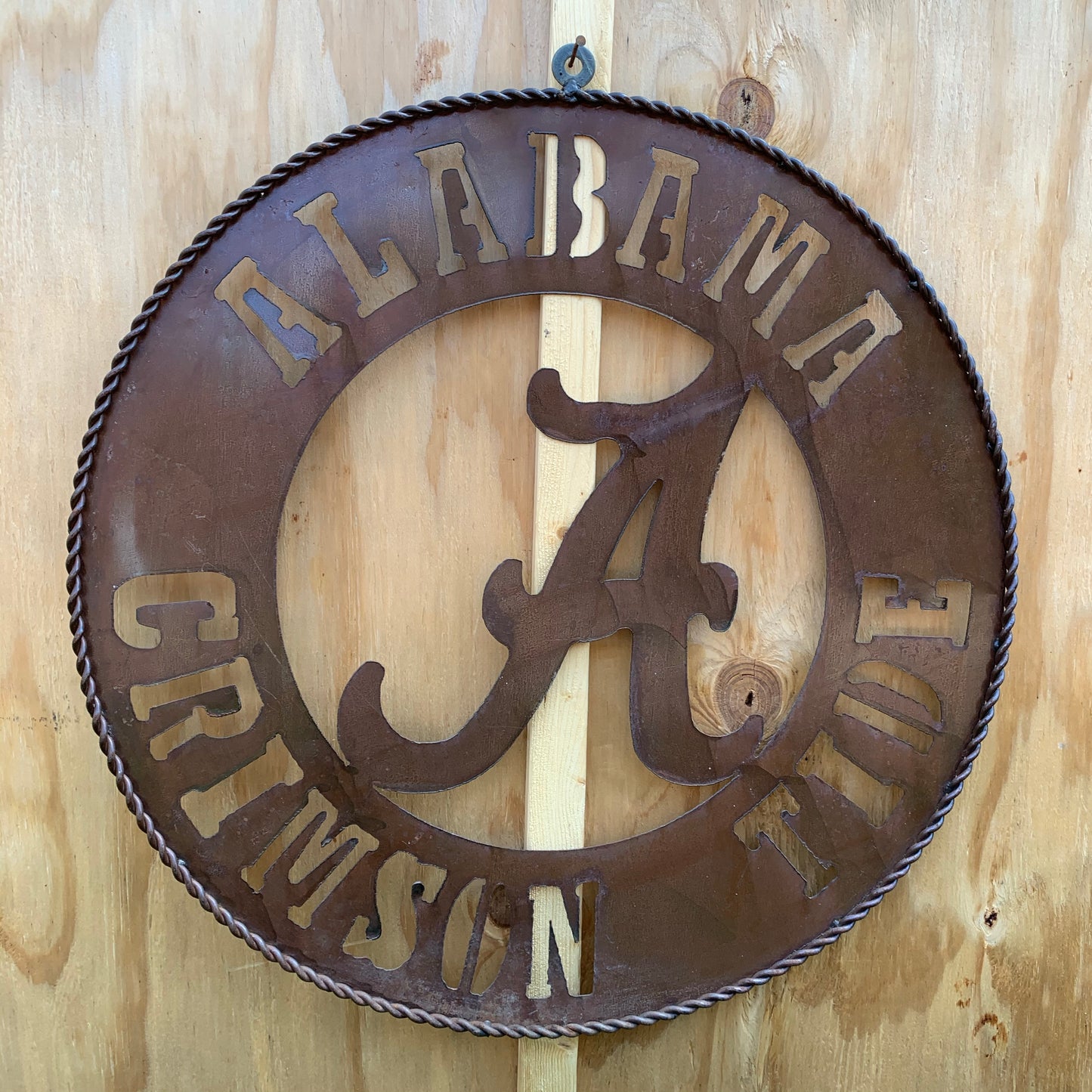 ALABAMA CRIMSON TIDE LASERCUT CUSTOM METAL VINTAGE TEAM CRAFT RUSTIC BRONZE HANDMADE