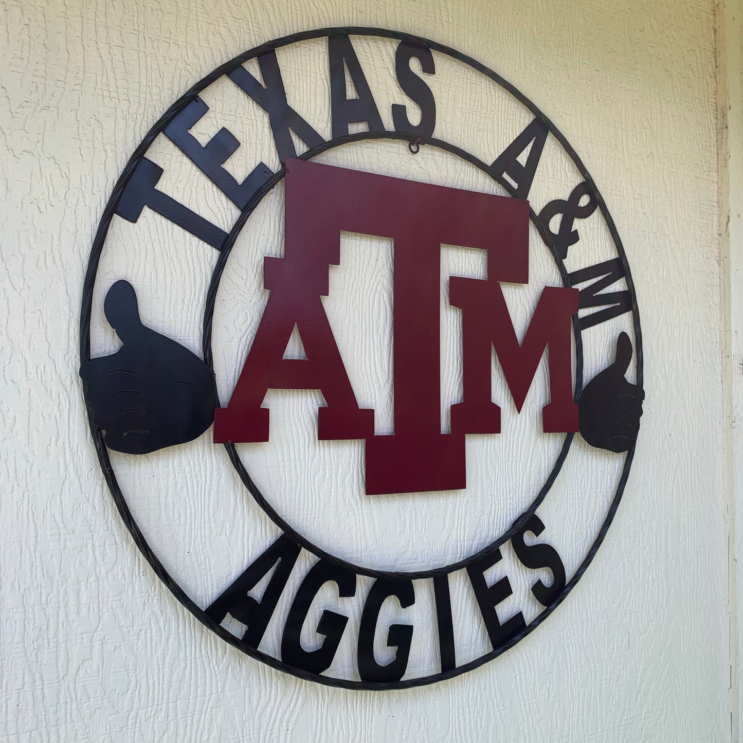 GIGEM AGGIES TEXAS A&M CUSTOM METAL VINTAGE CRAFT TEAM SIGN WESTERN HOME DECOR HANDMADE
