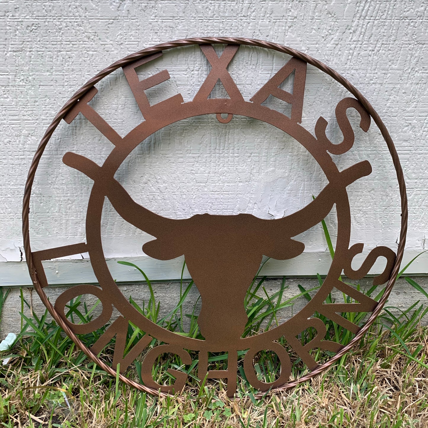 TEXAS LONGHORNS CUSTOM METAL VINTAGE CRAFT SIGN TEAM ART WESTERN HOME DECOR RUSTIC BRONZE #EH12552 12",18",24",36",50"