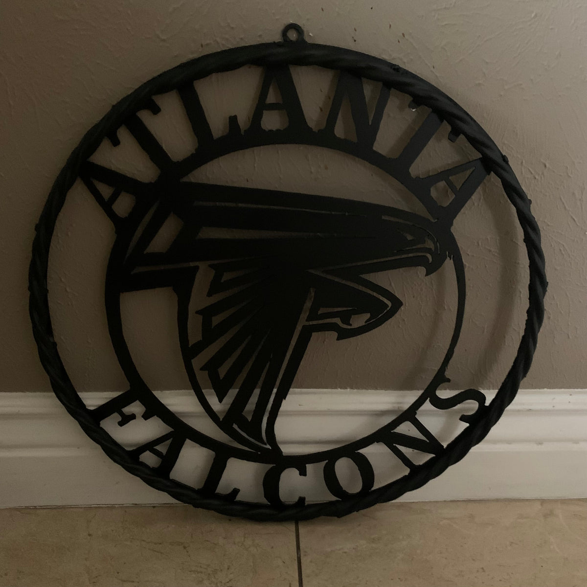 12",18",24",32",36" ATLANTA FALCONS BLACK METAL CUSTOM METAL VINTAGE CRAFT SIGN FOOTBALL TEAM WESTERN HOME DECOR HANDMADE