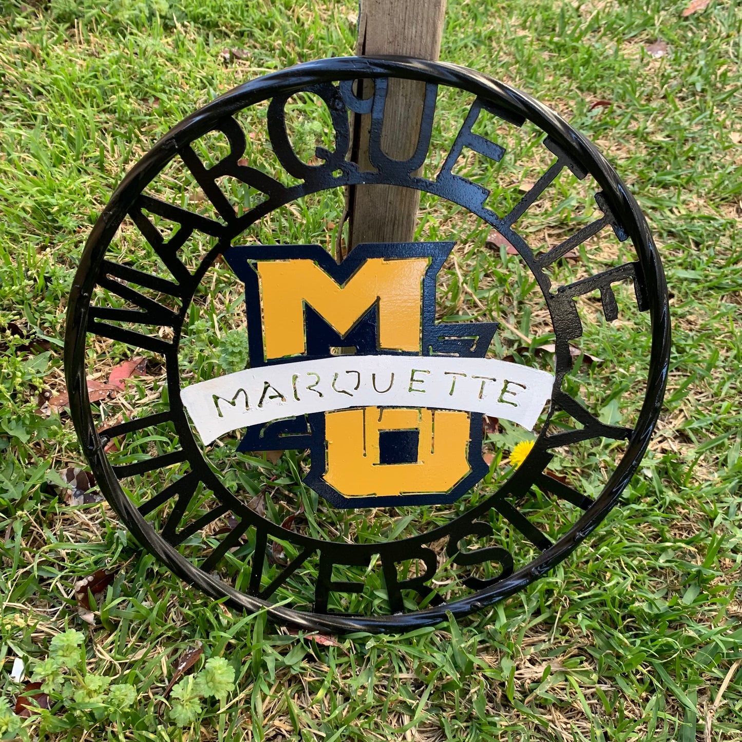 12",18",24" MARQUETTE METAL CUSTOM VINTAGE CRAFT WALL ART TEAM SIGN HANDMADE
