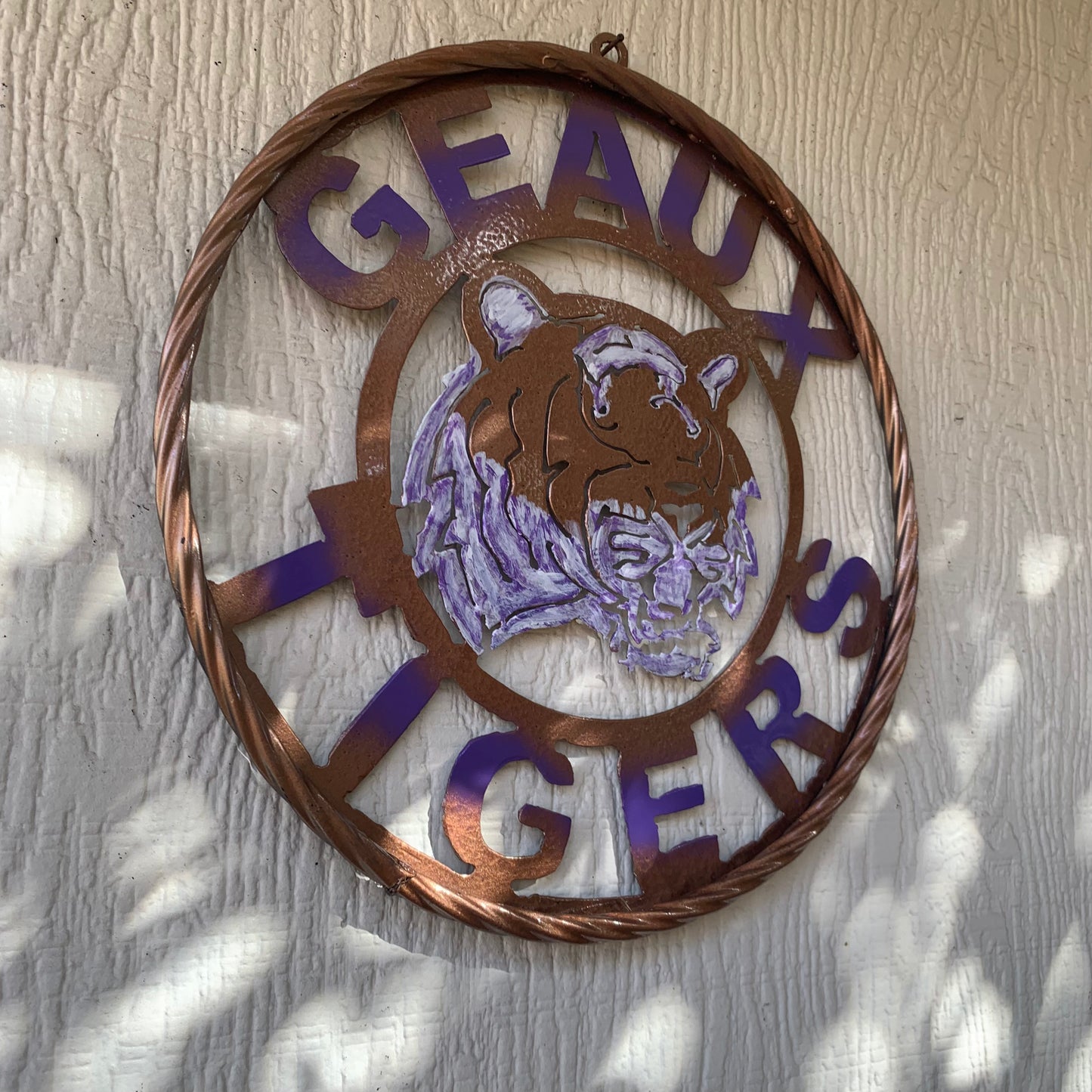 12",18",24",32" GEAUX TIGERS CUSTOM VINTAGE METAL CRAFT TEAM WALL ART HANDMADE