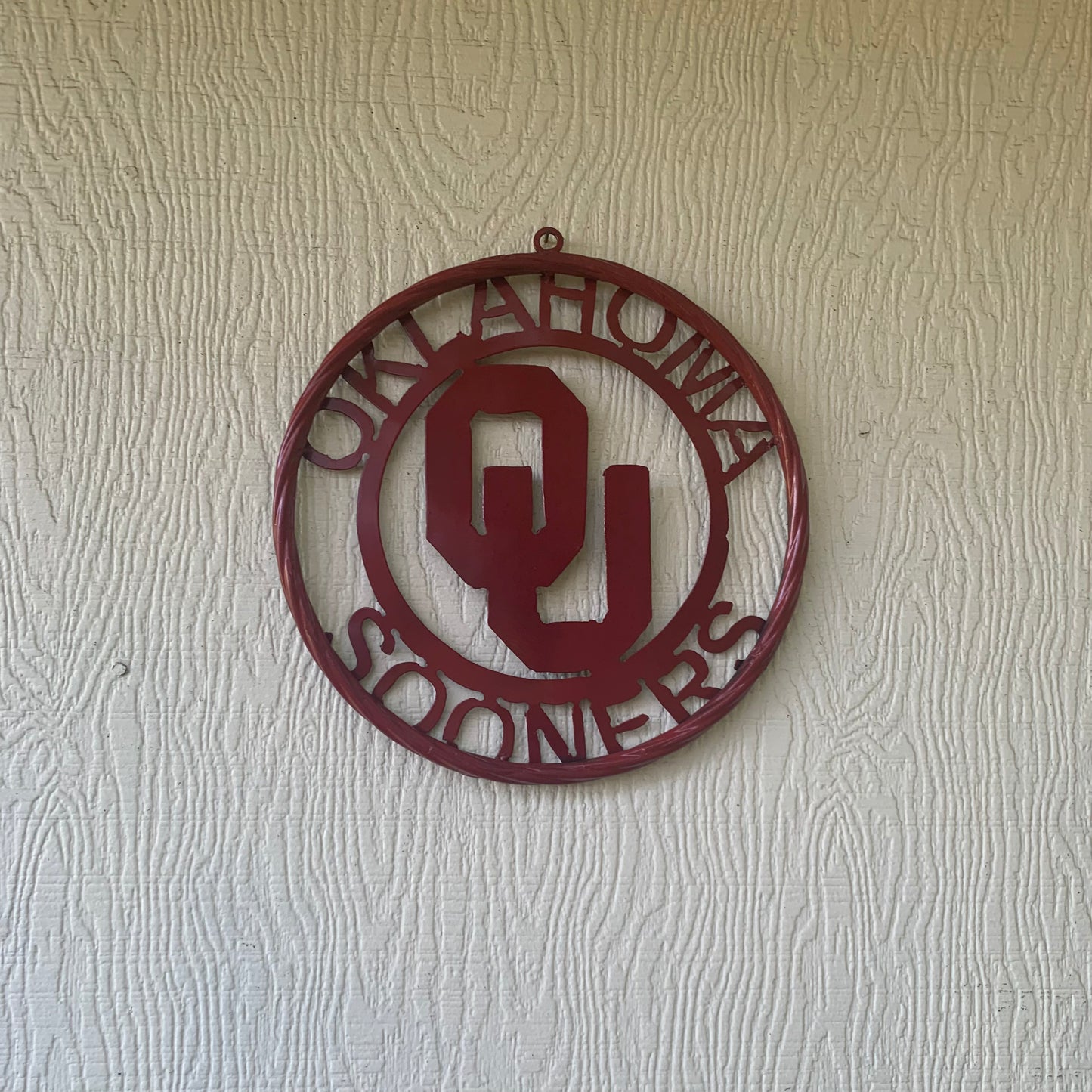 OU OKLAHOMA SOONERS RUSTIC RED METAL CUSTOM VINTAGE CRAFT WALL ART TEAM SIGN HANDMADE 12", 18", 24", 32"