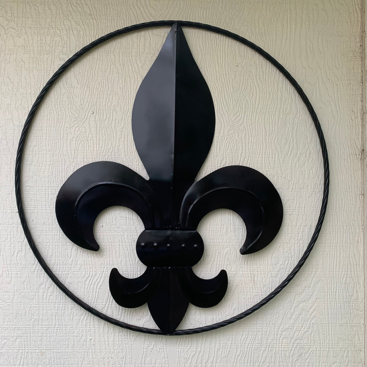 24", 36" GLOSS BLACK FLEUR DE LIS METAL WALL ART SIGN WESTERN HOME DECOR HANDMADE NEW #EH10645