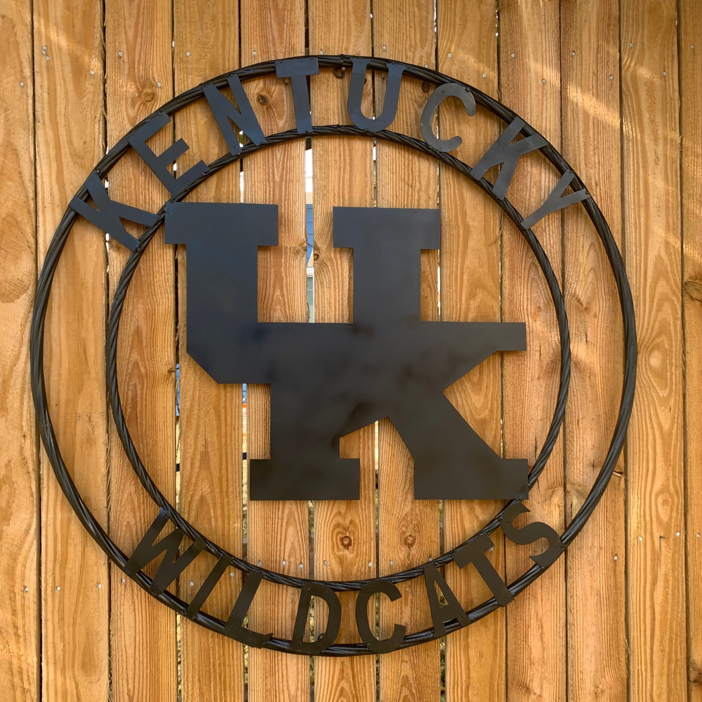 12", 18", 24", 32" KENTUCKY WILDCATS CUSTOM BLACK METAL VINTAGE CRAFT SIGN HANDMADE