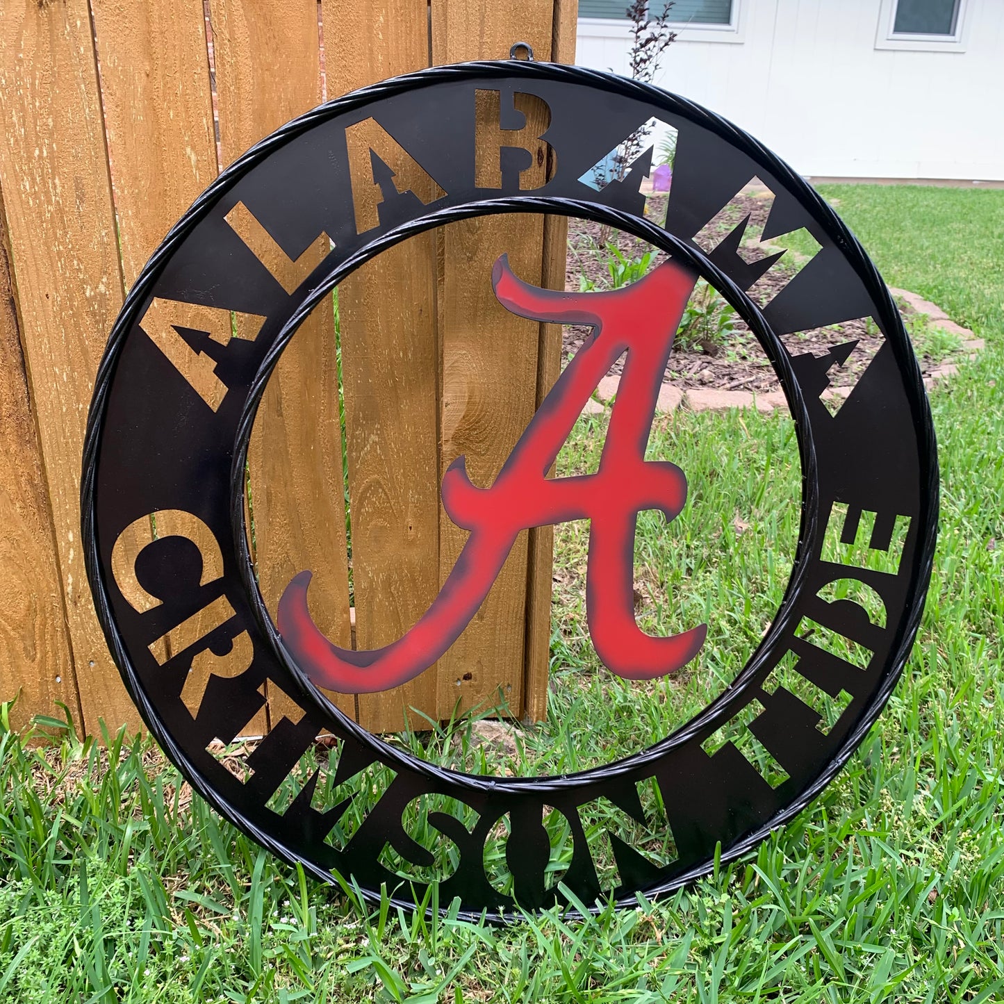 ALABAMA CRIMSON TIDE WIDE BAND RING CUSTOM METAL VINTAGE SIGN TEAM SPORTS HANDMADE