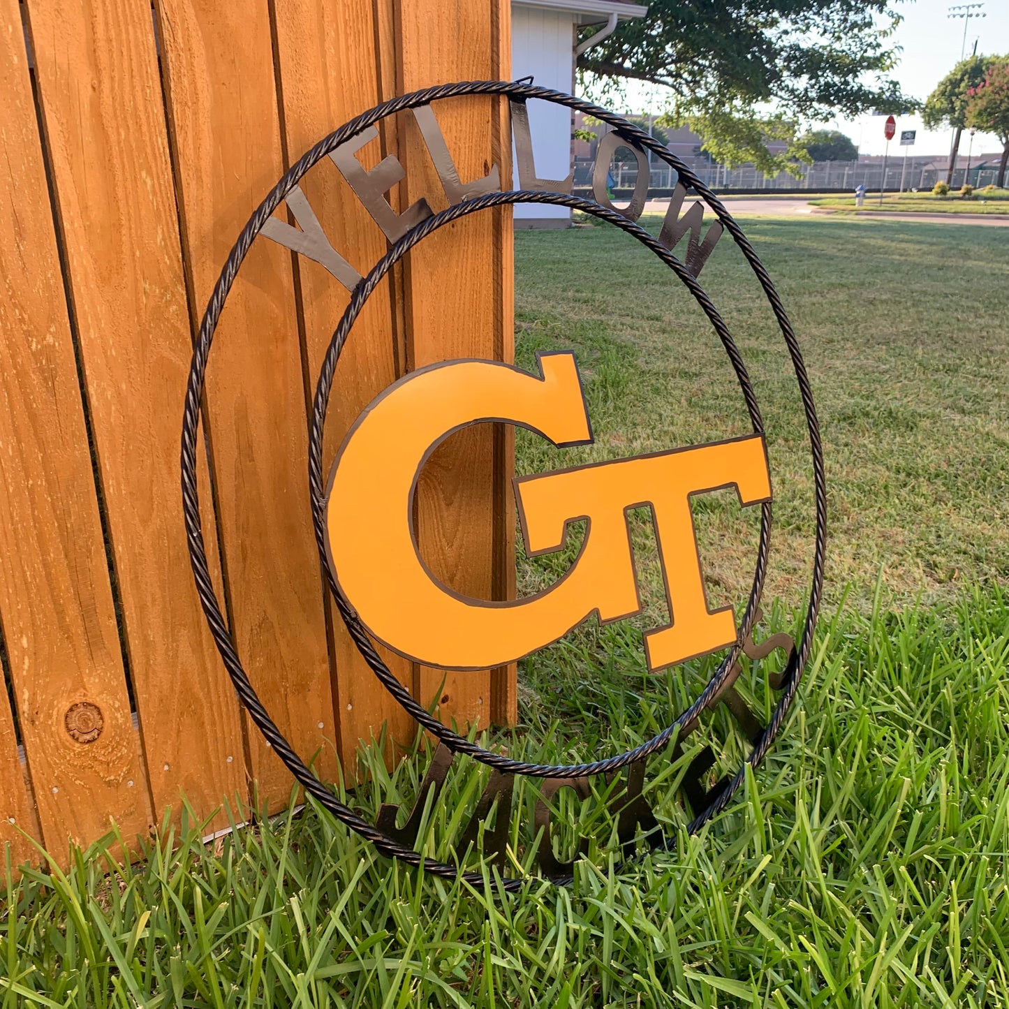 GEORGIA TECH YELLOW JACKETS CUSTOM METAL VINTAGE CRAFT SIGN TEAM WALL ART WESTERN HOME DECOR HANDMADE 12",18",24",32",36"