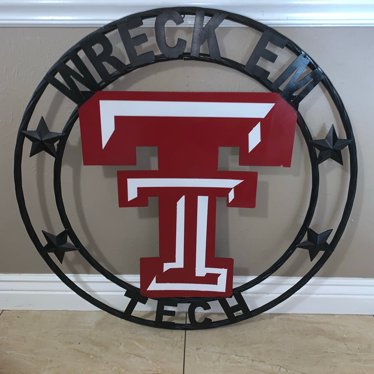TEXAS TECH METAL COLLEGE WESTERN HOME DECOR WALL ART BRAND NEW