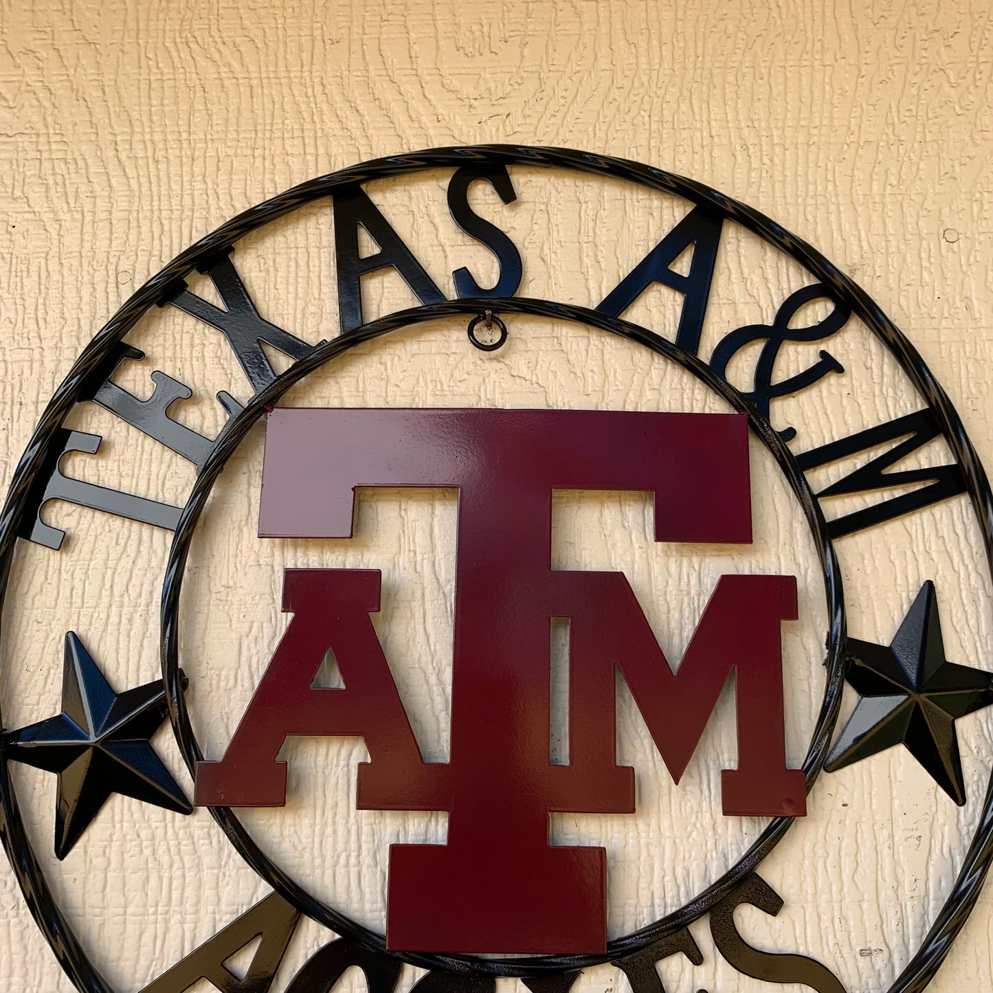 TEXAS A&M WITH STARS CUSTOM METAL VINTAGE CRAFT SIGN WALL ART TEAM SIGN HANDMADE