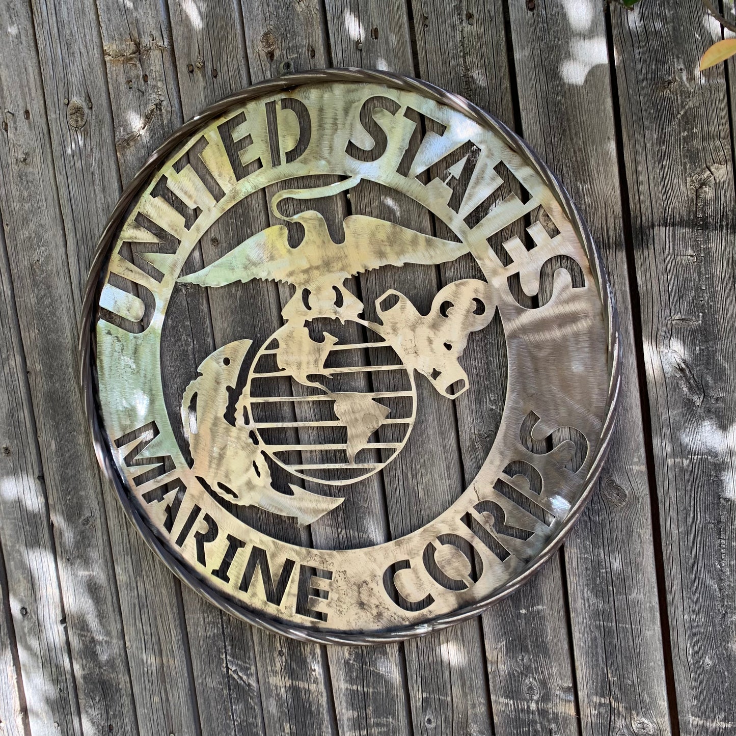 24" US MARINE CORPS MILITARY LASERCUT RAW METAL WALL ART WESTERN HOME DECOR HANDMADE NO PAINT