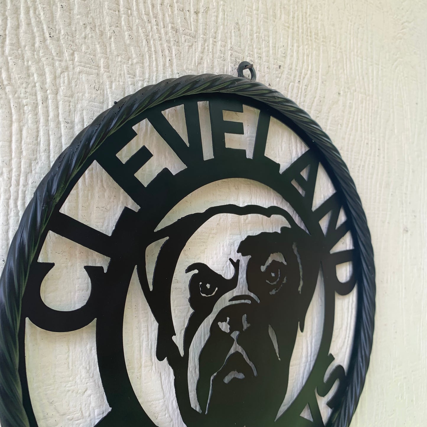 CLEVELAND BROWNS METAL CUSTOM VINTAGE CRAFT ART HANDMADE RUSTIC BLACK