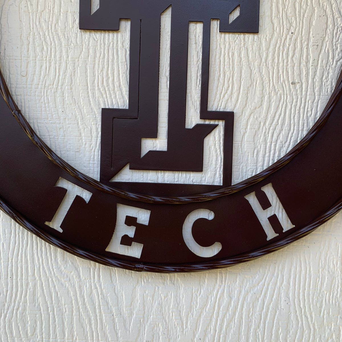 12", 18", 24", 32" TEXAS TECH BROWN WIDE BAND DISC RING CUSTOM METAL VINTAGE CRAFT SIGN HANDMADE TO ORDER