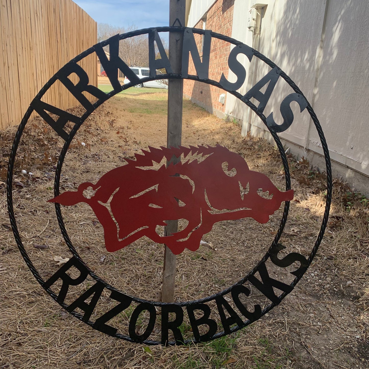 ARKANSAS RAZORBACKS CUSTOM METAL VINTAGE CRAFT SIGN TEAM WALL ART WESTERN HOME DECOR HANDAMADE