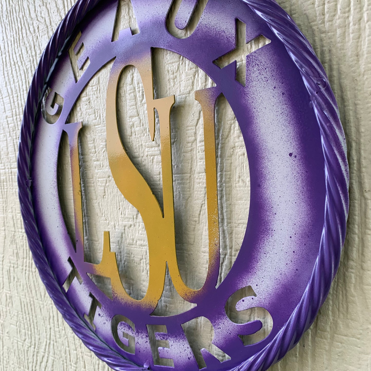 12",18",24",32" LSU GEAUX TIGERS CUSTOM METAL VINTAGE CRAFT SIGN TEAM WALL ART WESTERN HOME DECOR