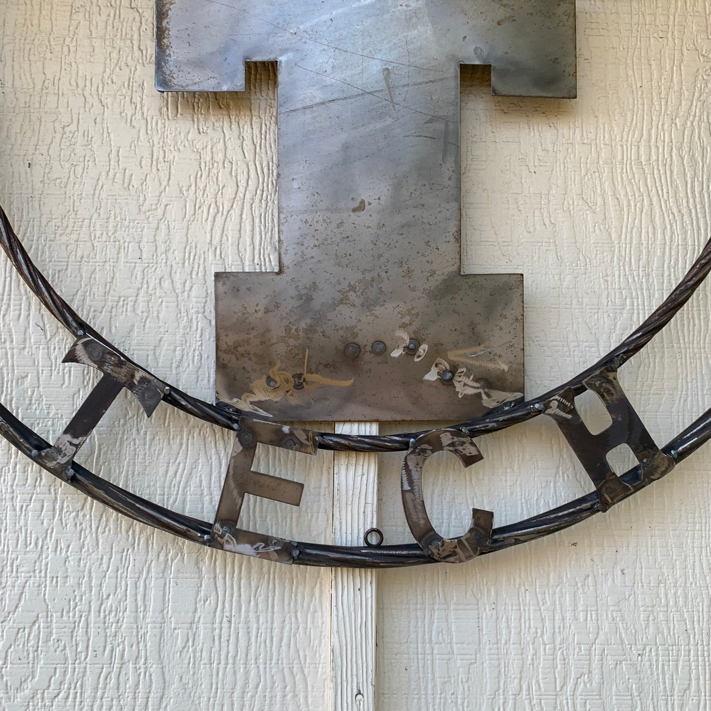 12",18",24",32",36" WRECKEM TEXAS TECH RAW METAL CUSTOM VINTAGE CRAFT METAL TEAM SIGN HANDMADE