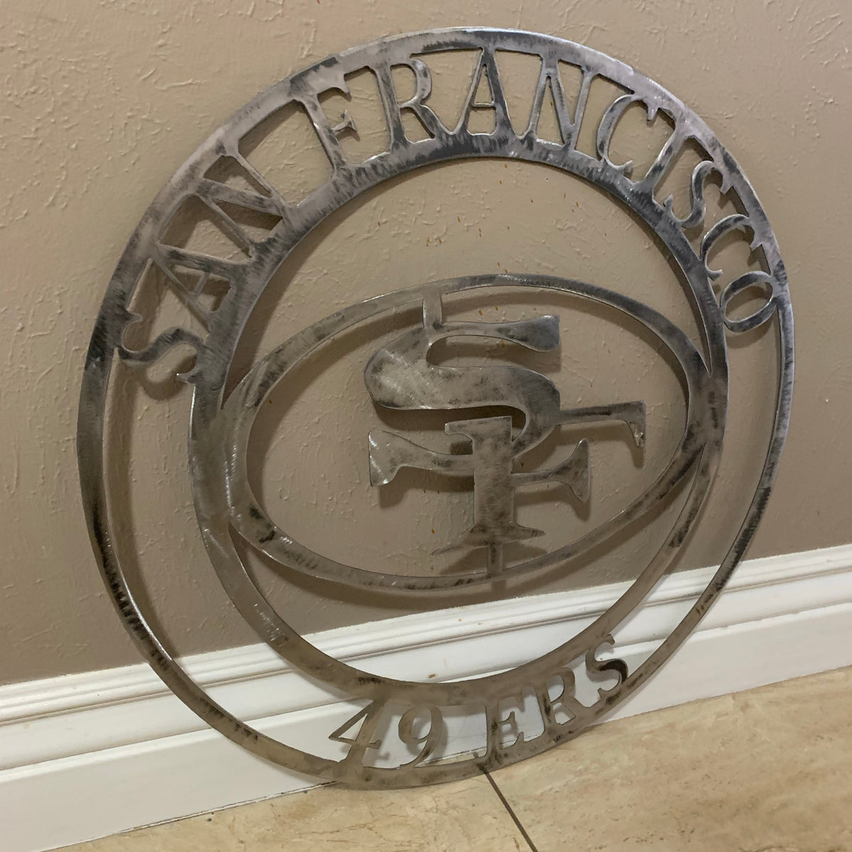 SAN FRANCISCO 49ERS METAL CUSTOM VINTAGE RAW METAL CRAFT TEAM SIGN HANDMADE 12",18",24",32",36",40",50"