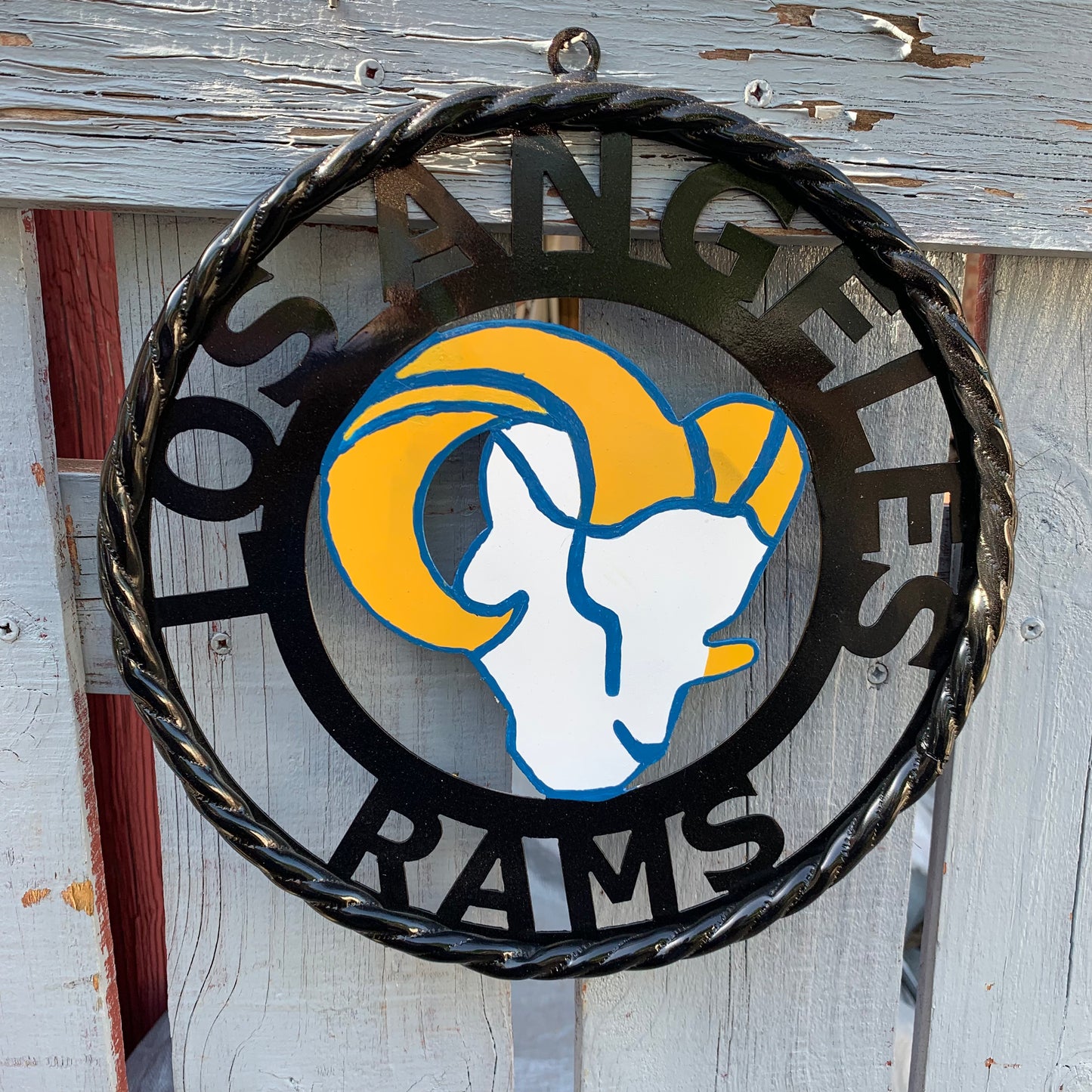 12", 18", 24", 32" LOS ANGES RAMS METAL CUSTOM VINTAGE CRAFT WALL ART TEAM SIGN HANDMADE