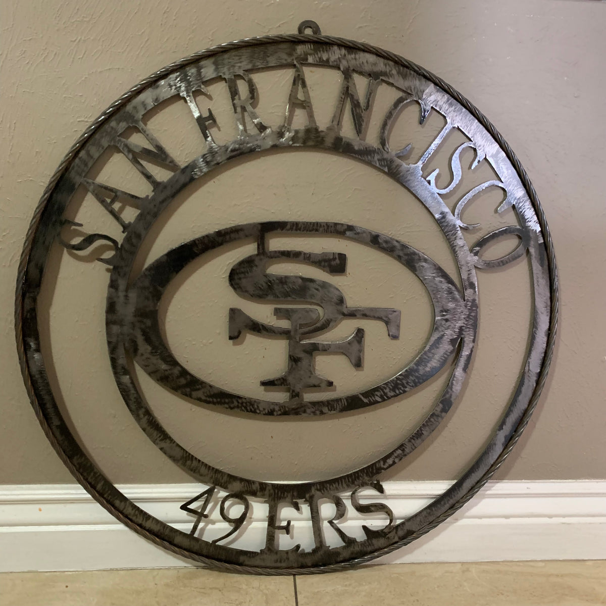 SAN FRANCISCO 49ERS METAL CUSTOM VINTAGE RAW METAL CRAFT TEAM SIGN HANDMADE 12",18",24",32",36",40",50"