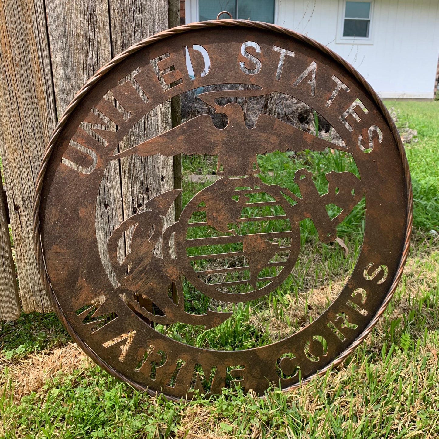 #EH10851 24" UNITED STATES MARINE CORPS MILITARY LASERCUT METAL WALL ART SIGN WESTERN HOME DECOR HANDMADE BRONZE