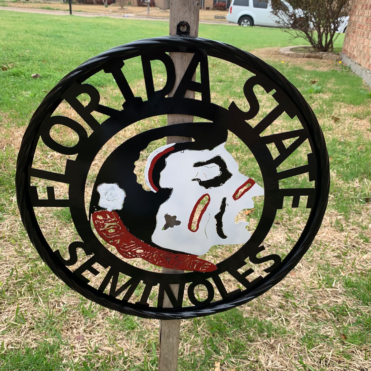 12", 18", 24", 32" FSU FLORIDA STATE SEMINOLES INDIAN LOGO METAL CUSTOM VINTAGE CRAFT TEAM SIGN