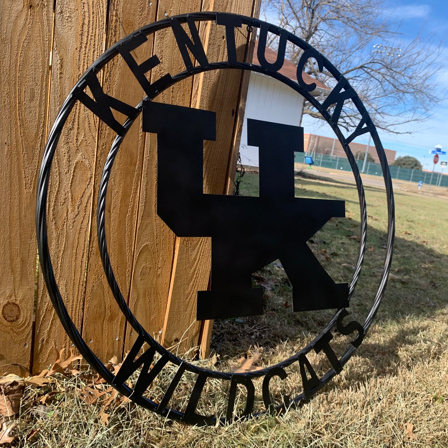 12", 18", 24", 32" KENTUCKY WILDCATS CUSTOM BLACK METAL VINTAGE CRAFT SIGN HANDMADE