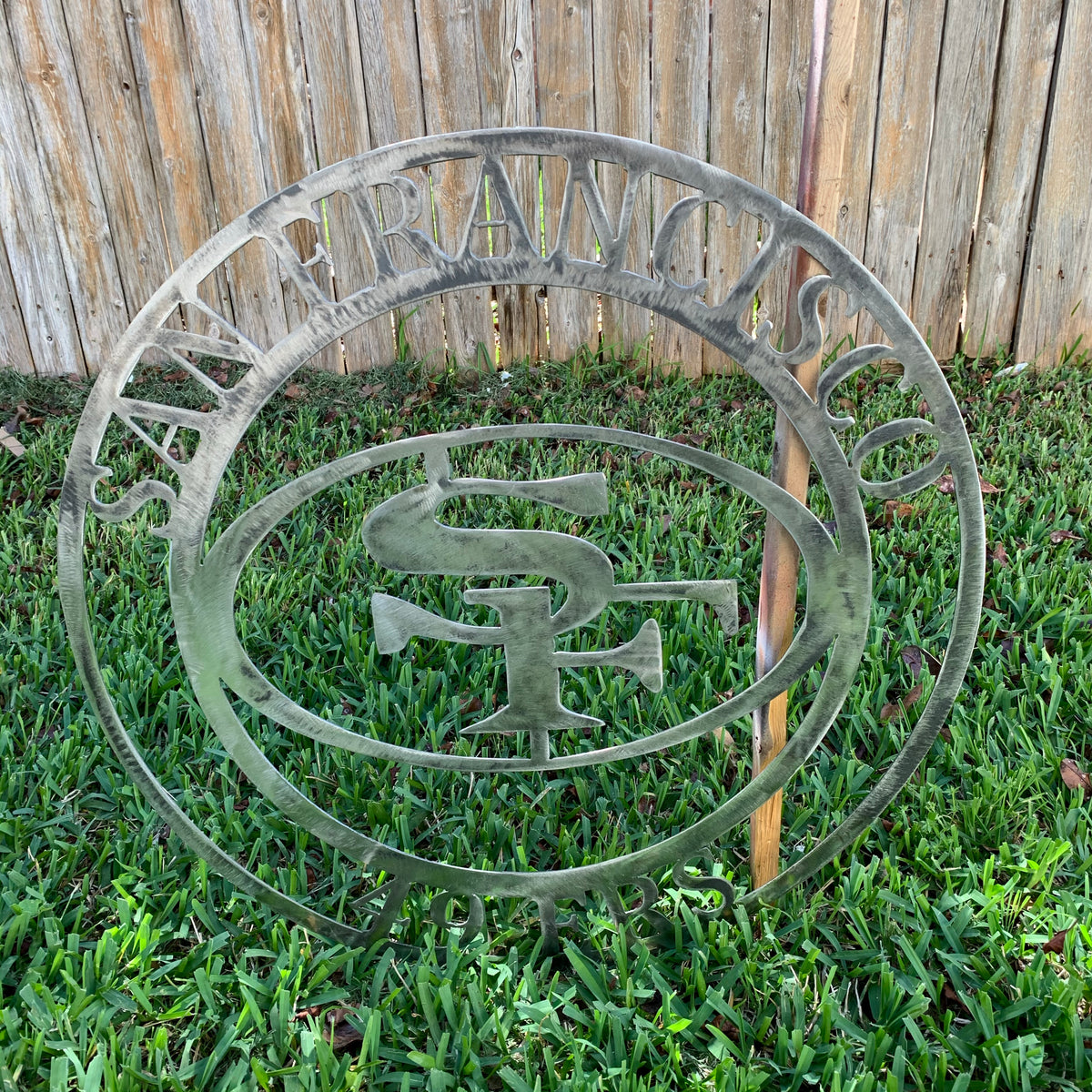 SAN FRANCISCO 49ERS METAL CUSTOM VINTAGE RAW METAL CRAFT TEAM SIGN HANDMADE 12",18",24",32",36",40",50"