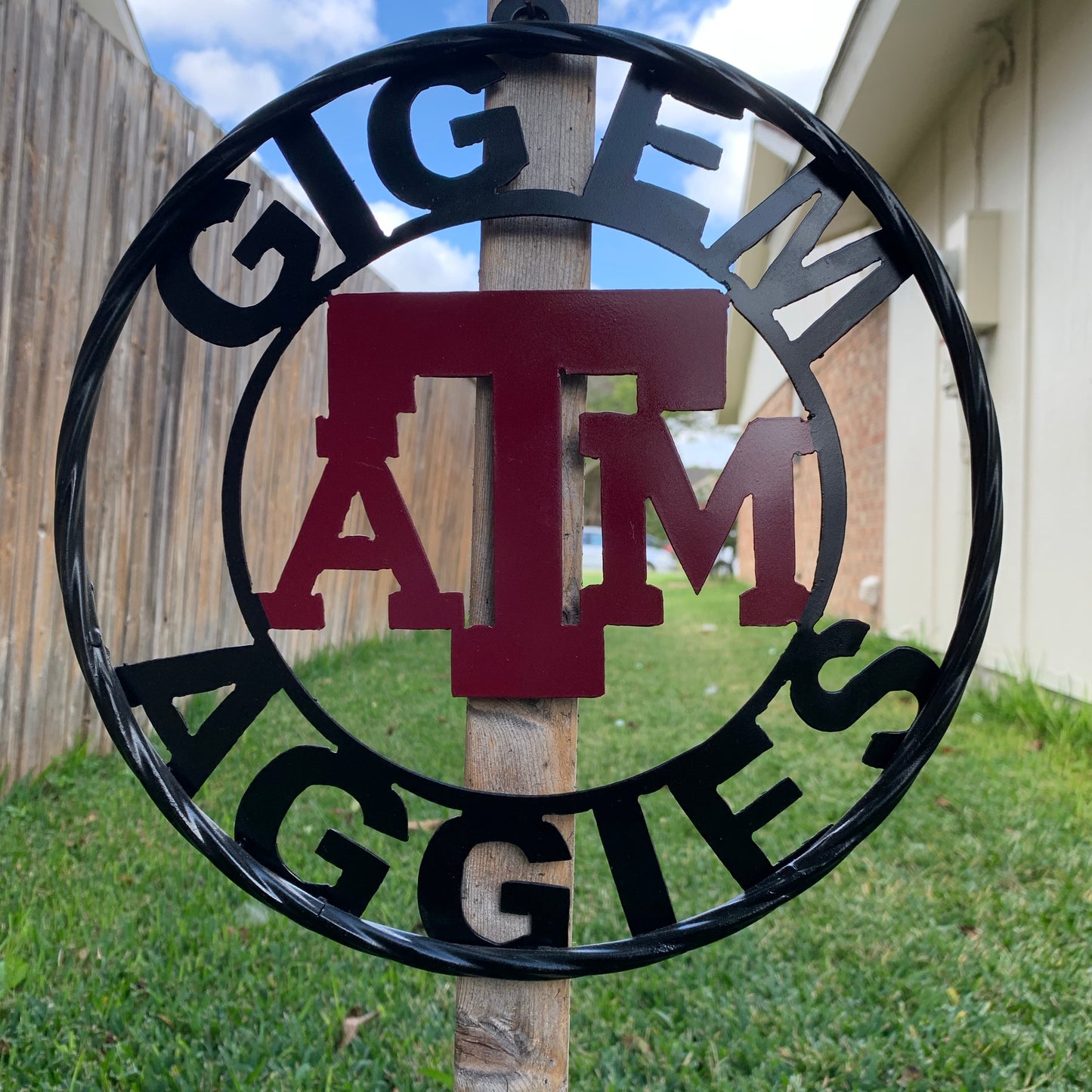 TEXAS A&M NO THUMBS GIGEM AGGIES METAL CUSTOM VINTAGE CRAFT WALL ART TEAM SIGN HANDMADE