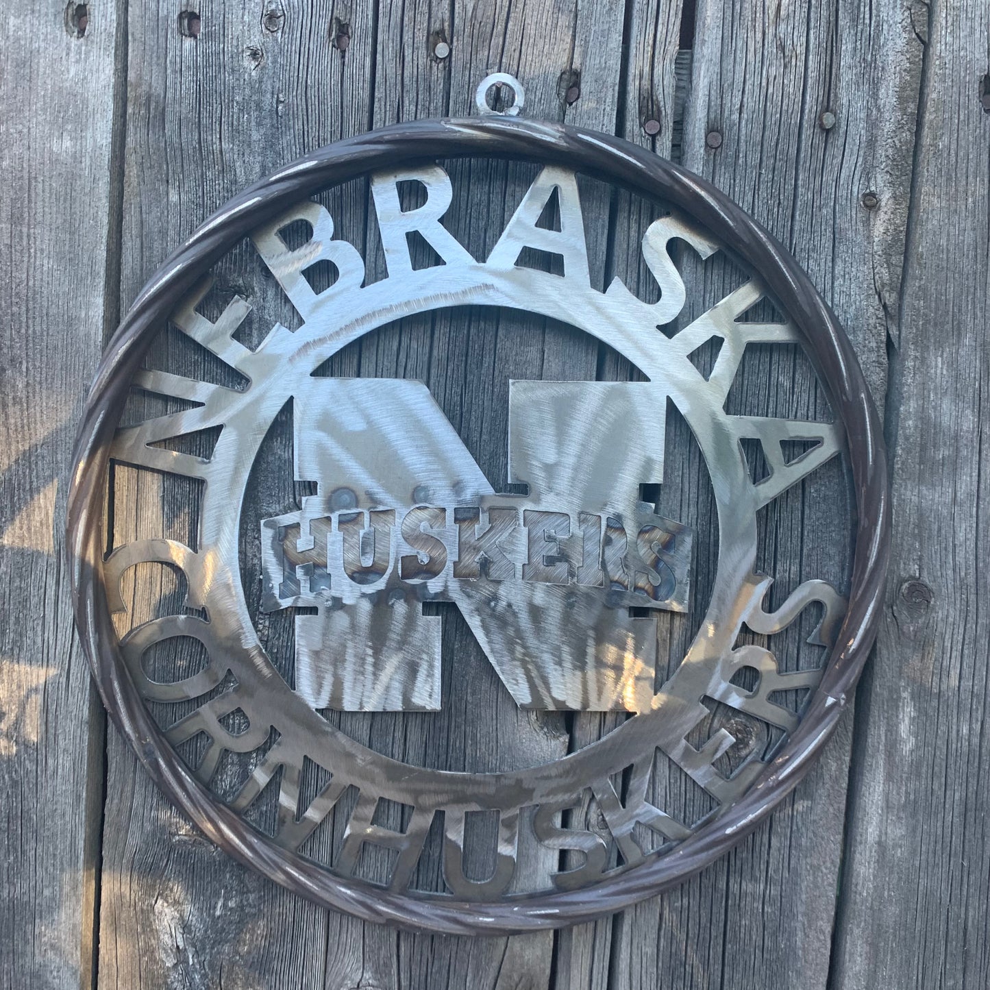 12", 18", 24", 32" NEBRASKA HUSKERS RAW METAL CUSTOM VINTAGE CRAFT TEAM SIGN