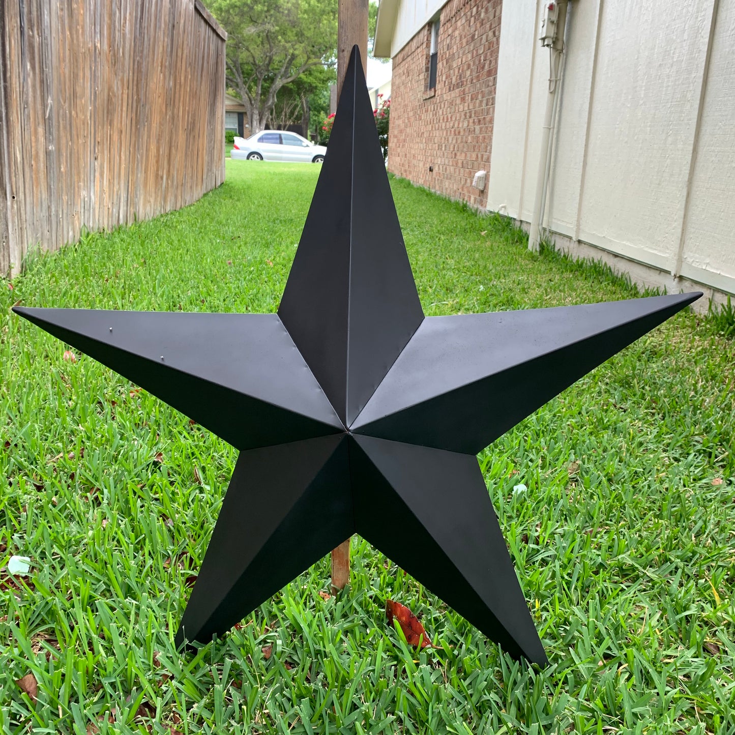 #EH10479 12", 16", 24", 30", 36" RUSTIC BLACK BARN STAR NO RING DAVID STAR 5 POINT WESTERN HOME DECOR HAND PAINTED