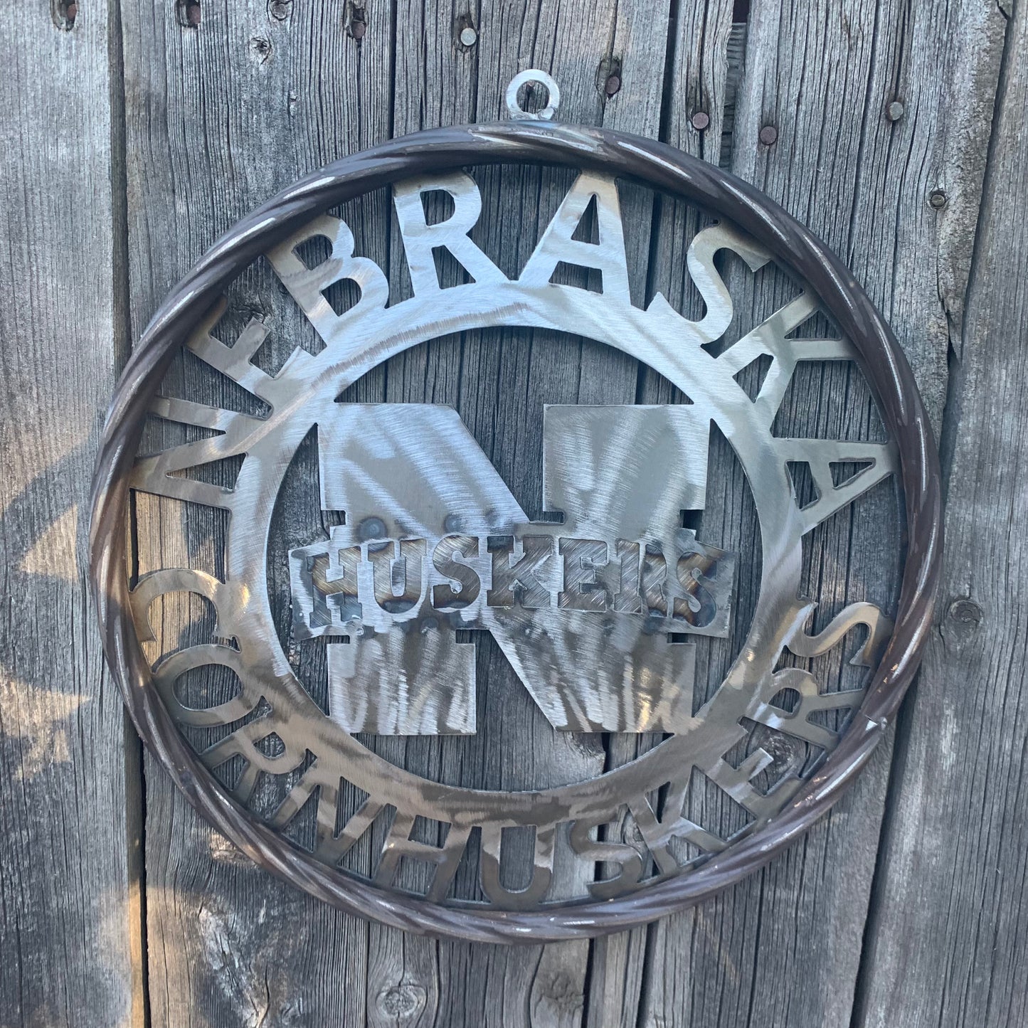 12", 18", 24", 32" NEBRASKA HUSKERS RAW METAL CUSTOM VINTAGE CRAFT TEAM SIGN