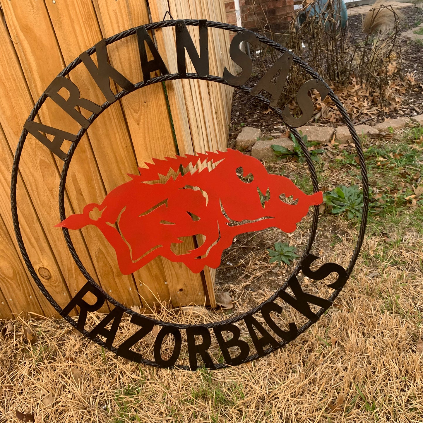 ARKANSAS RAZORBACKS CUSTOM METAL VINTAGE CRAFT SIGN TEAM WALL ART WESTERN HOME DECOR HANDAMADE