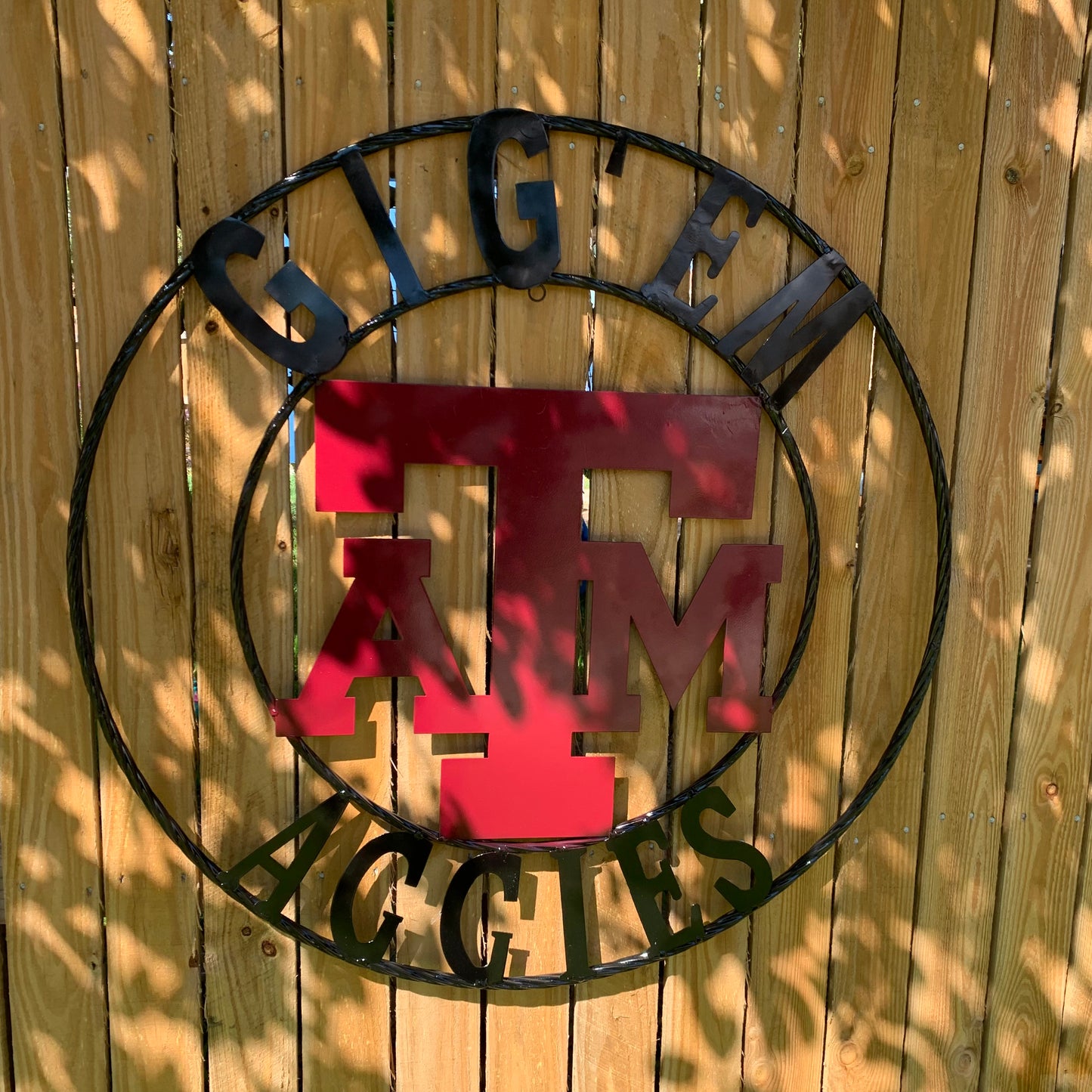 GIGEM AGGIES CUSTOM METAL VINTAGE CRAFT SIGN TEAM WESTERN HOME DECOR HANDMADE