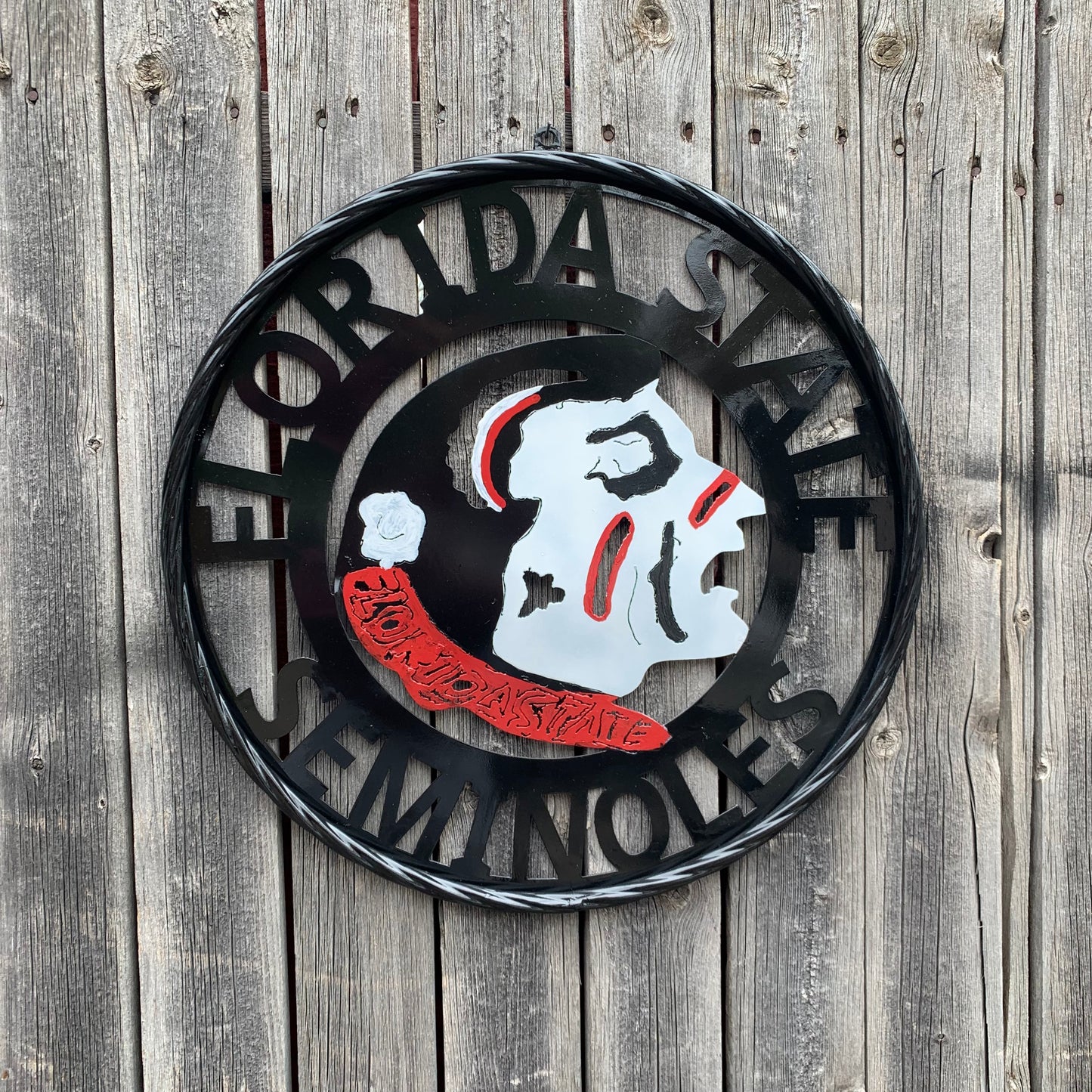 12", 18", 24", 32" FSU FLORIDA STATE SEMINOLES INDIAN LOGO METAL CUSTOM VINTAGE CRAFT TEAM SIGN