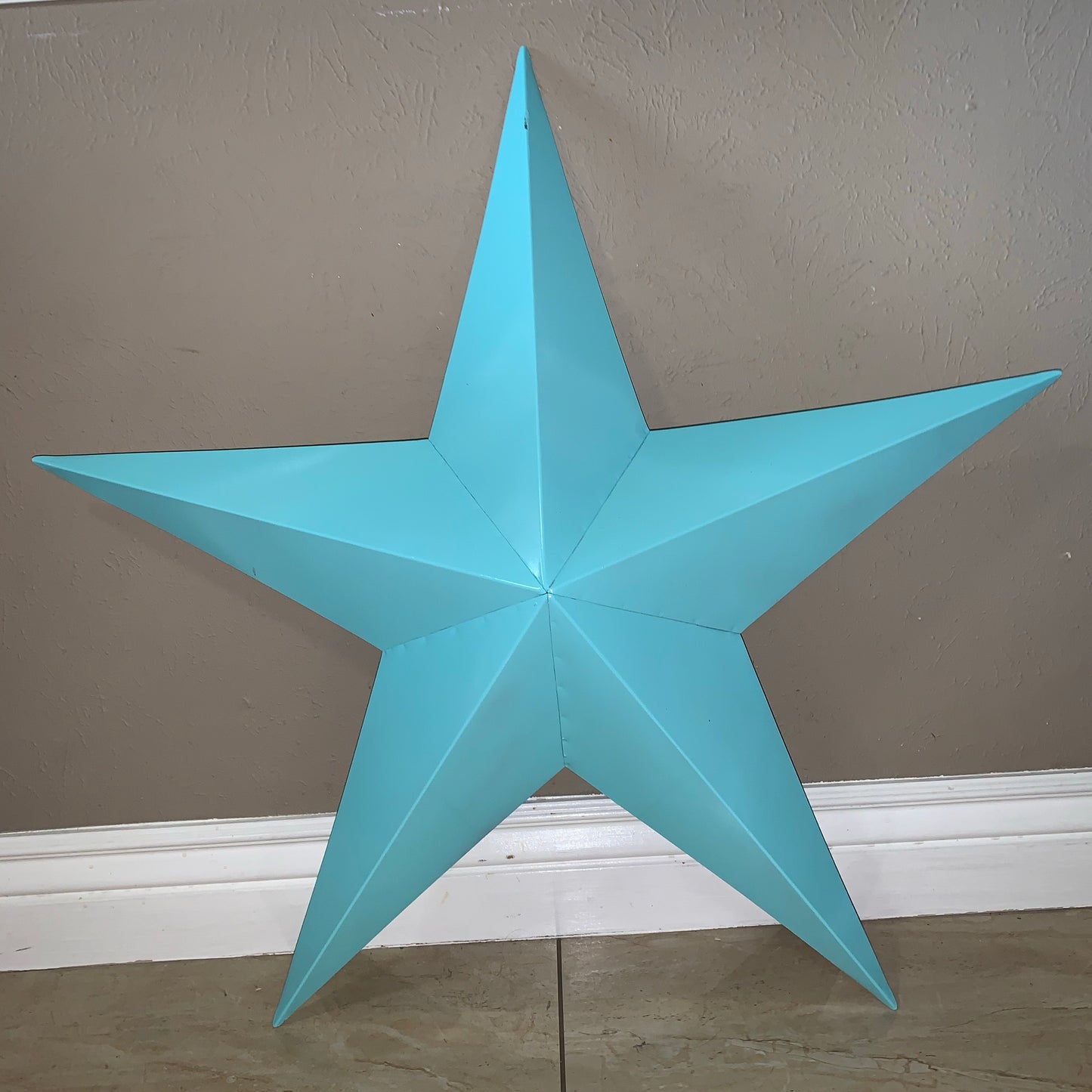 #EH11132 TURQUOISE BARN METAL STAR WALL ART WESTERN HOME DECOR HANDMADE NEW