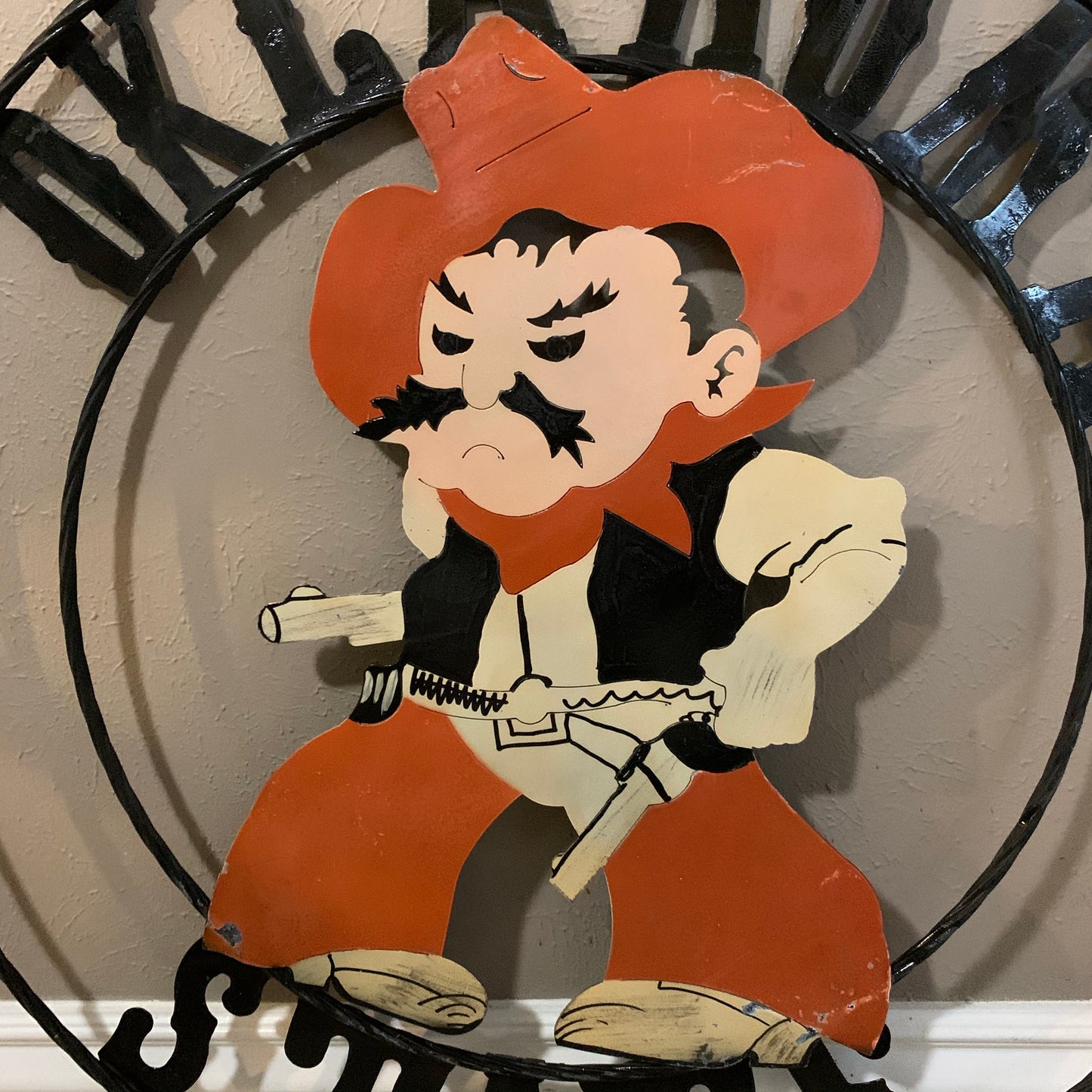 OSU OKLAHOMA STATE COWBOYS CUSTOM METAL VINTAGE CRAFT TEAM SIGN HANDMADE
