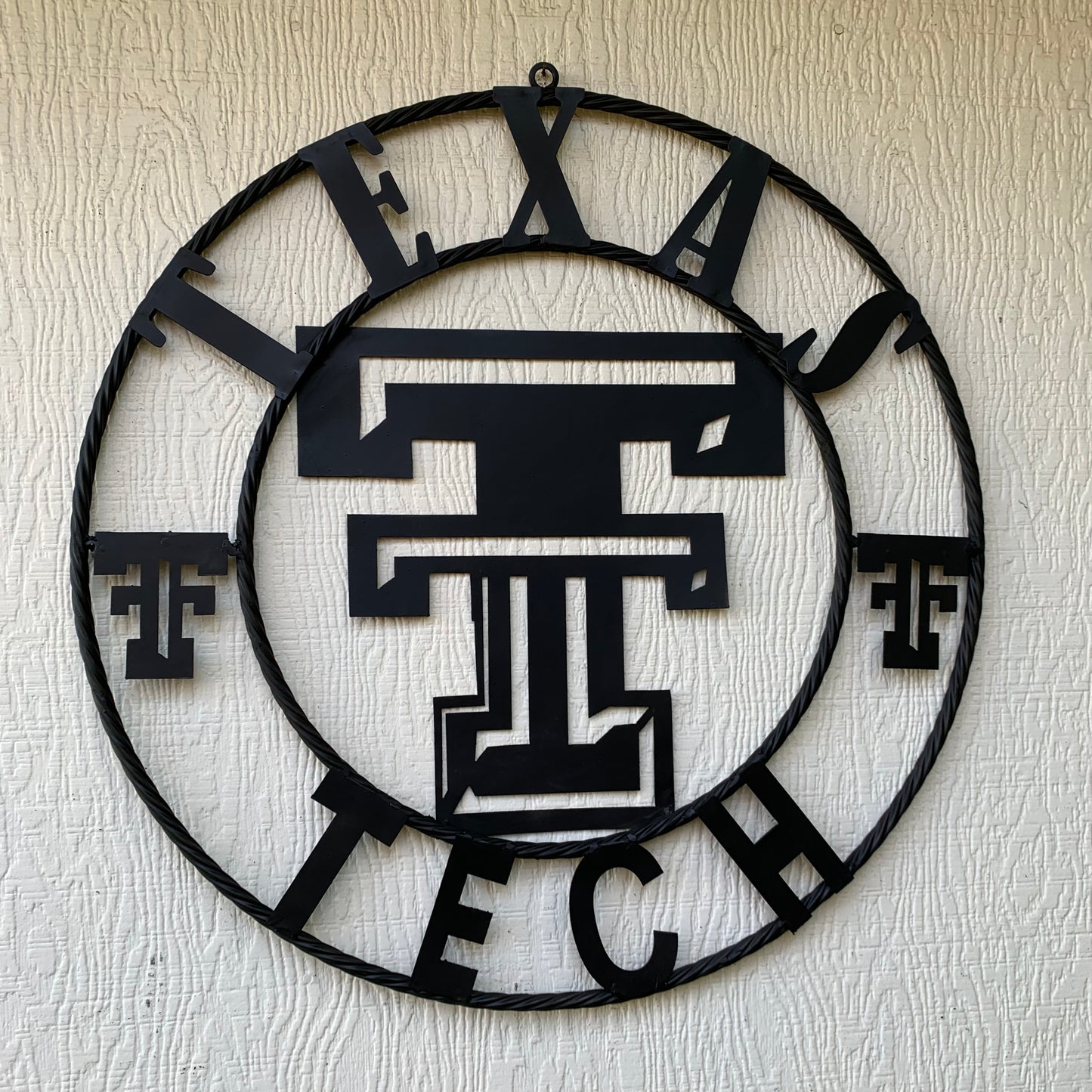 TEXAS TECH RUSTIC BLACK CUSTOM METAL VINTAGE CRAFT WESTERN HOME DECOR HANDMADE