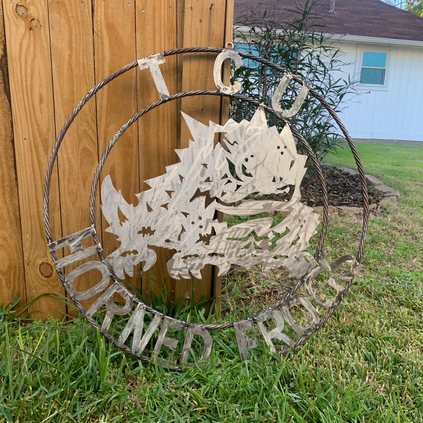 18",24",32" TCU HORNED FROGS RAW METAL CUSTOM VINTAGE CRAFT TEAM SIGN HANDMADE