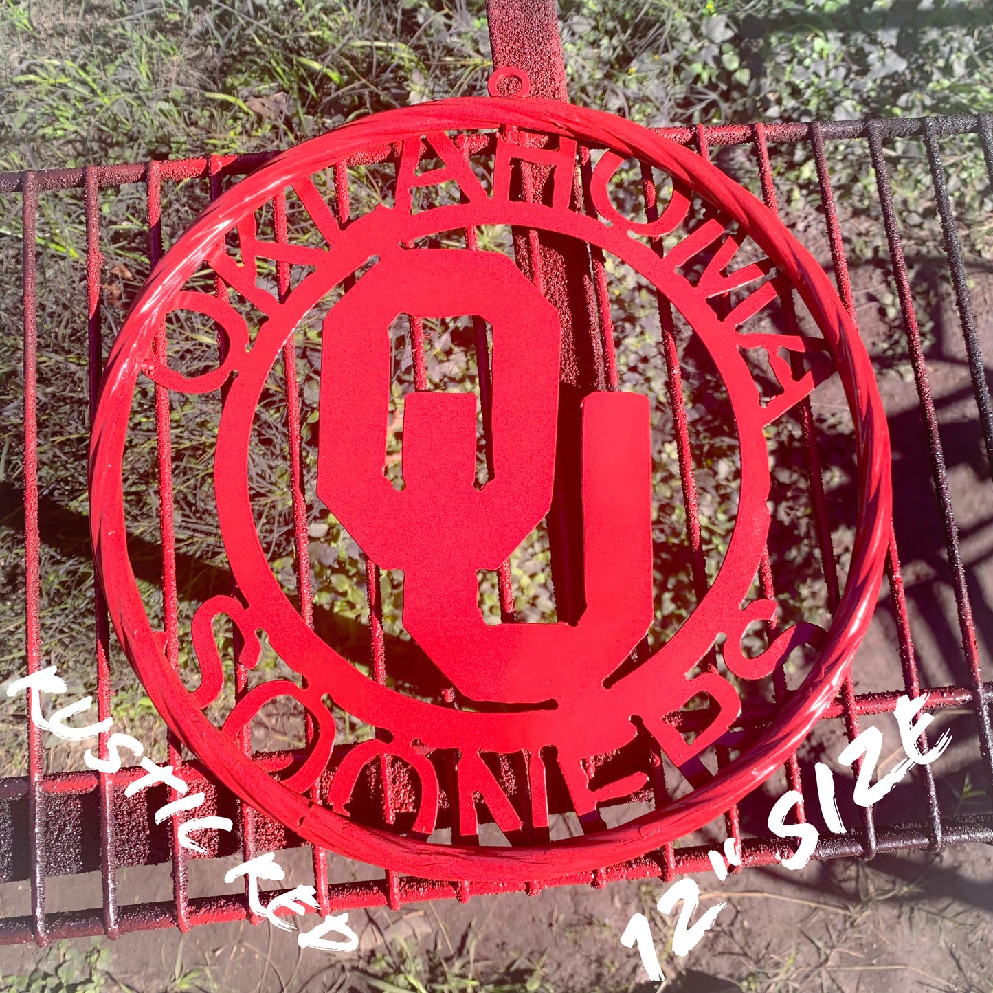 OU OKLAHOMA SOONERS RUSTIC RED METAL CUSTOM VINTAGE CRAFT WALL ART TEAM SIGN HANDMADE 12", 18", 24", 32"