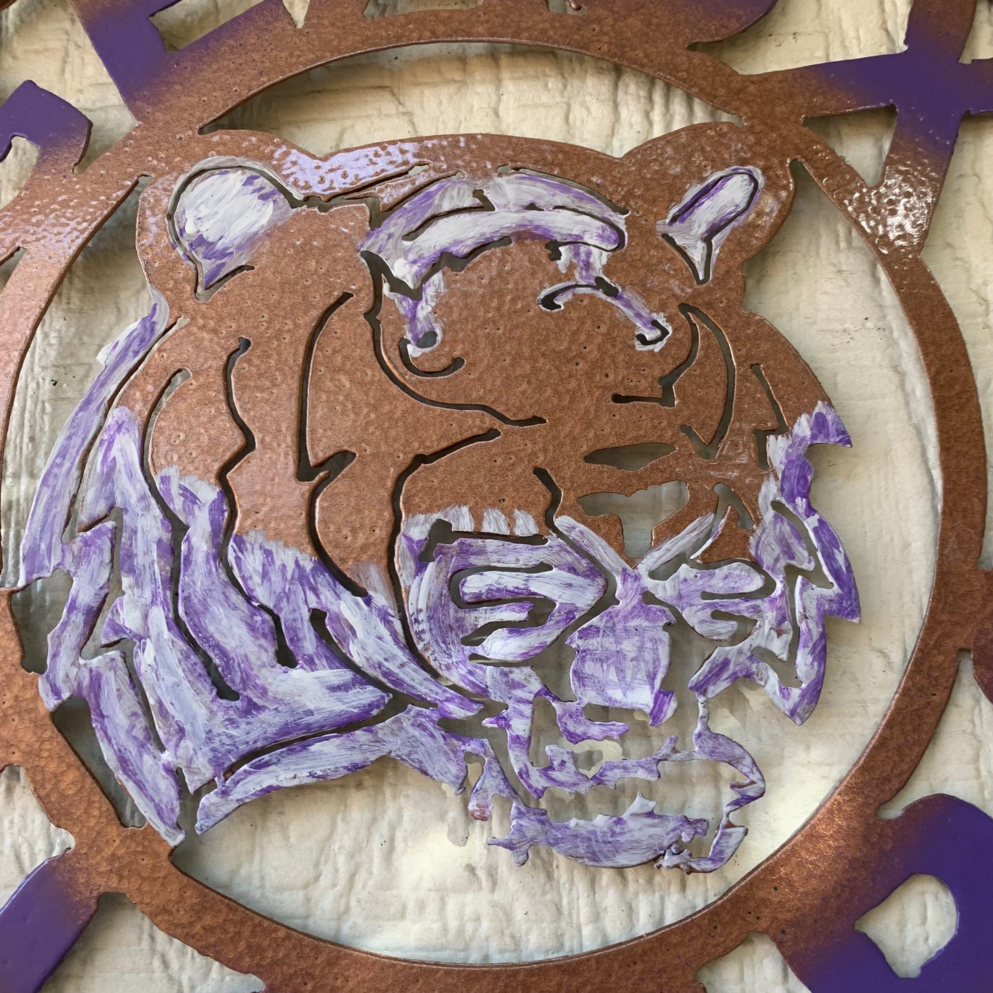 12",18",24",32" GEAUX TIGERS CUSTOM VINTAGE METAL CRAFT TEAM WALL ART HANDMADE