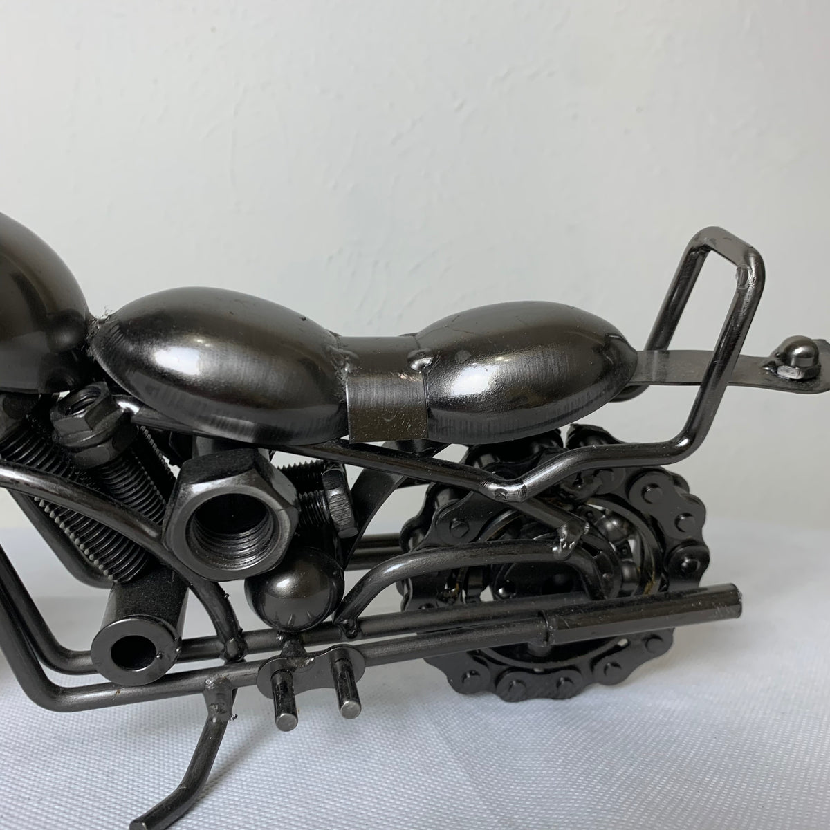 12" HARLEY STYLE MOTORCYCLE GUN METAL WESTERN HOME BAR DECOR NEW