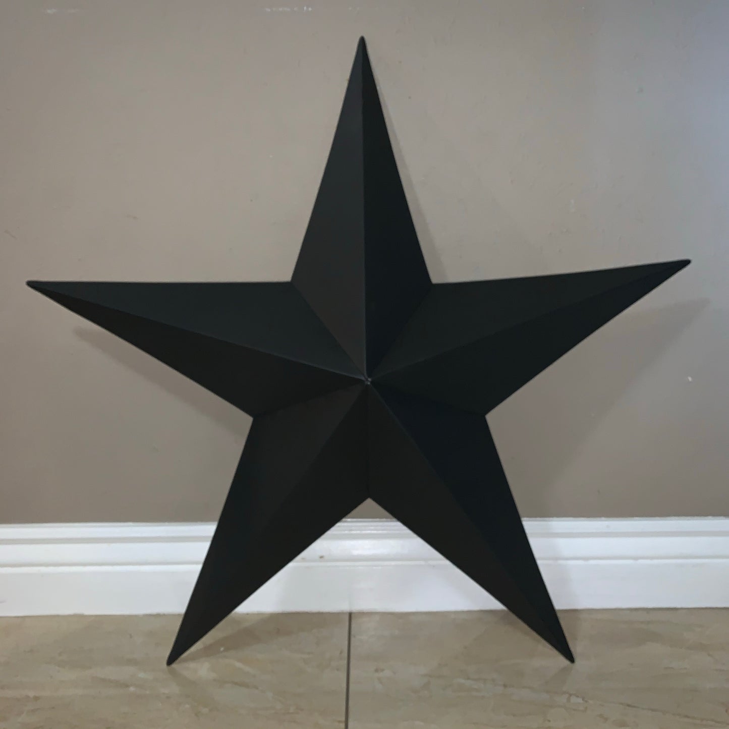 #EH10479 12", 16", 24", 30", 36" RUSTIC BLACK BARN STAR NO RING DAVID STAR 5 POINT WESTERN HOME DECOR HAND PAINTED