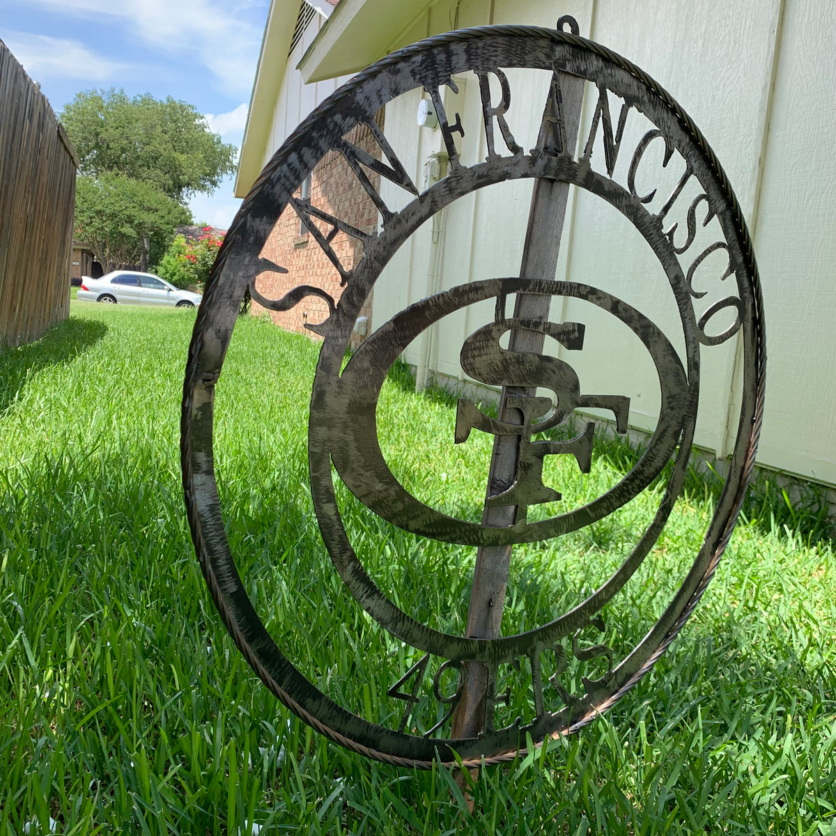 SAN FRANCISCO 49ERS METAL CUSTOM VINTAGE RAW METAL CRAFT TEAM SIGN HANDMADE 12",18",24",32",36",40",50"