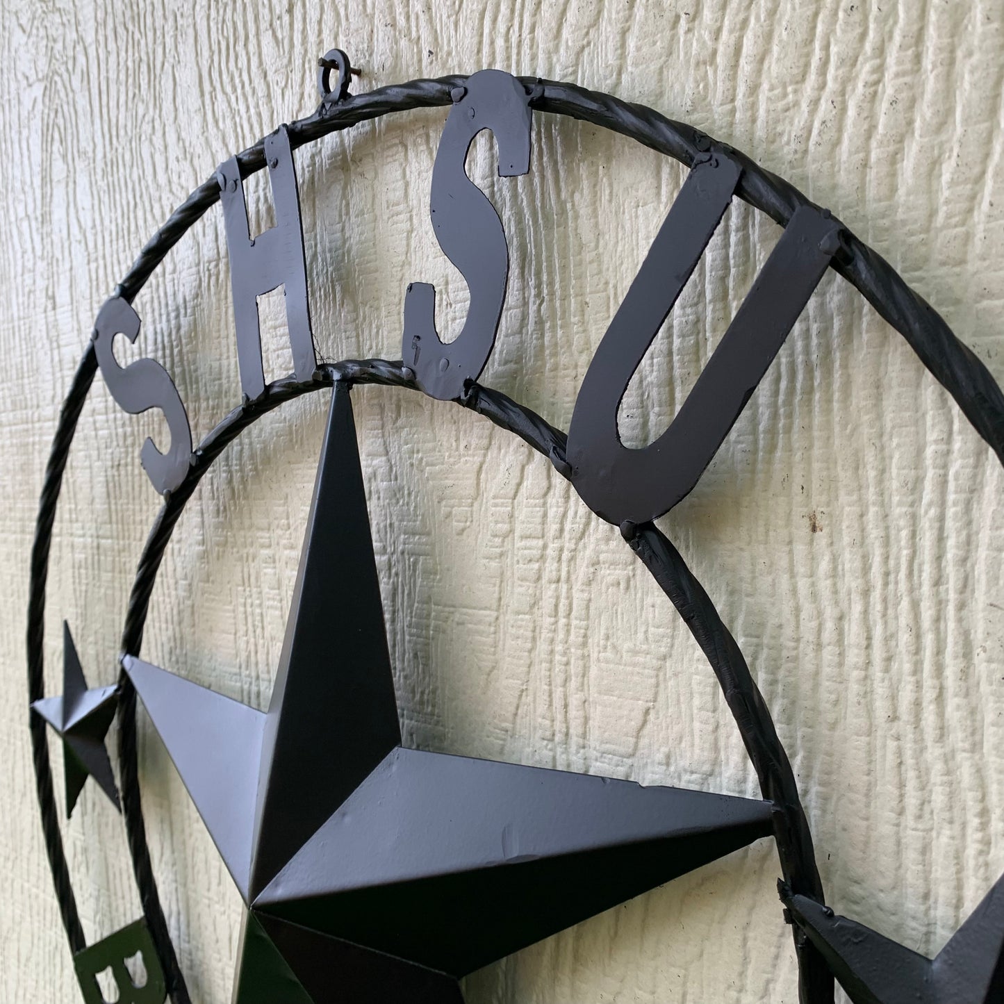 24",32" SHSU SAM HOUSTON BEARKATS RUSTIC BLACK METAL CUSTOM VINTAGE CRAFT RUSTIC BLACK TEAM STAR HANDMADE
