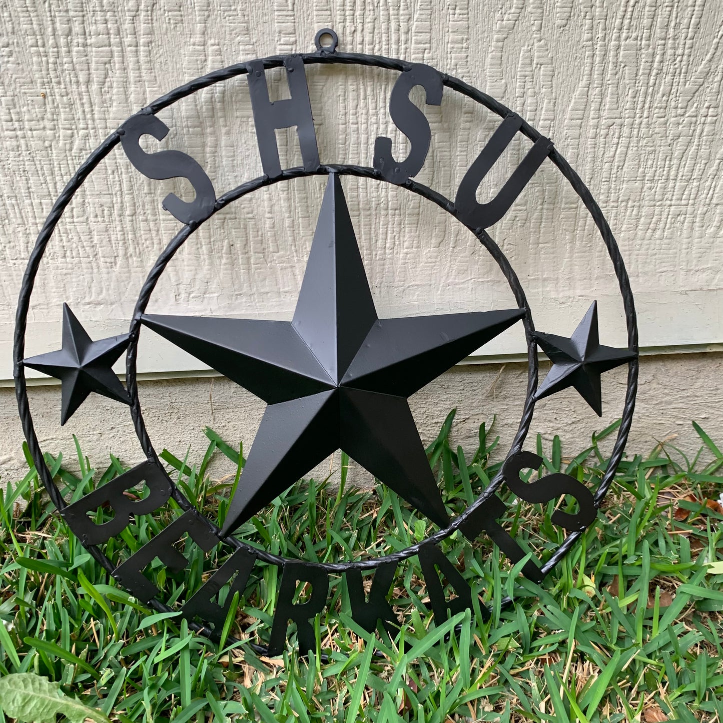 24",32" SHSU SAM HOUSTON BEARKATS RUSTIC BLACK METAL CUSTOM VINTAGE CRAFT RUSTIC BLACK TEAM STAR HANDMADE