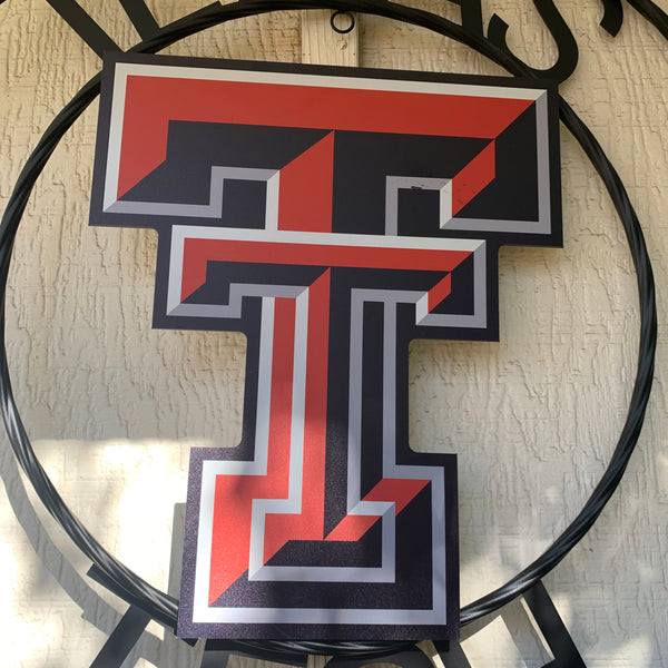 18",24" TEXAS TECH CUSTOM METAL VINTAGE CRAFT SIGN WESTERN HOME DECOR