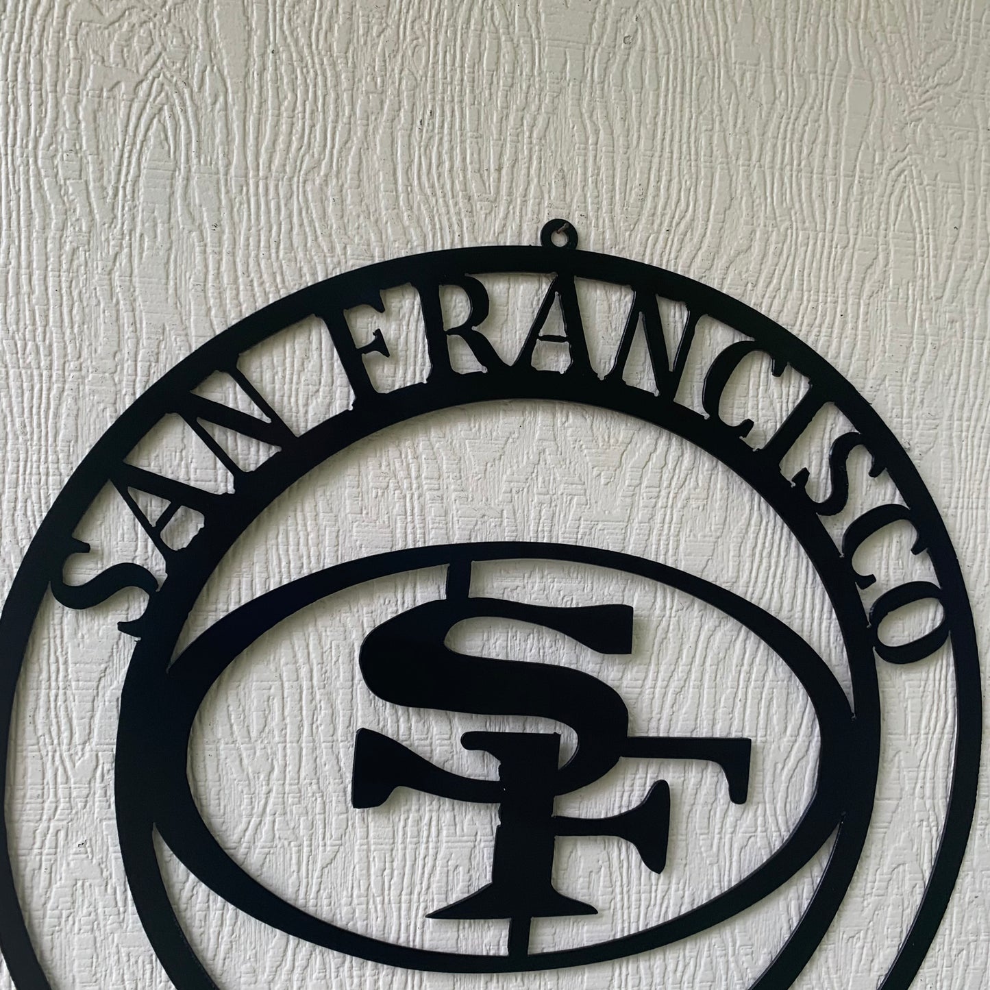 SAN FRANCISCO 49ERS METAL CUSTOM VINTAGE CRAFT TEAM SIGN RUSTIC BLACK HAND MADE IN USA 18",24",36",40",50"