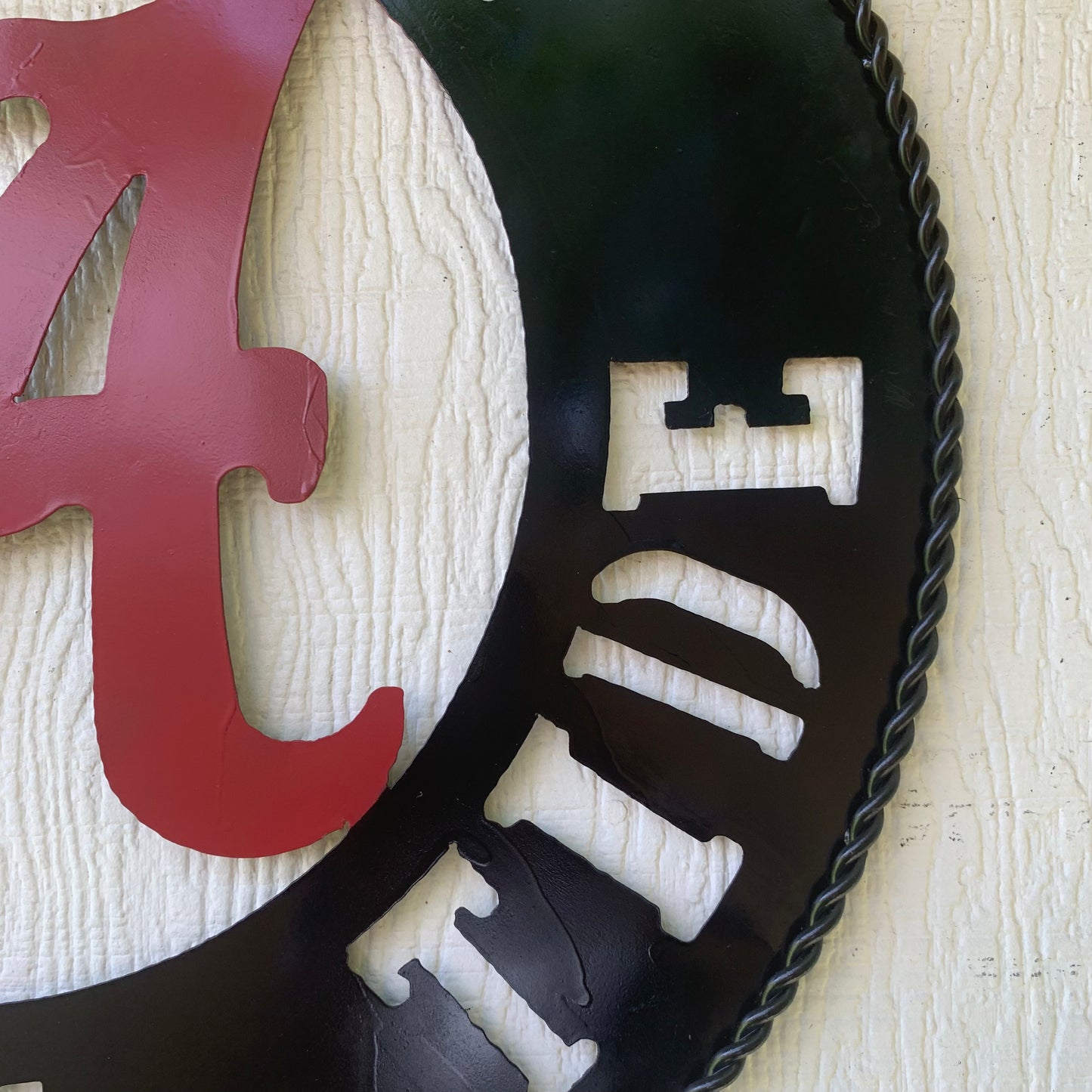 ALABAMA CRIMSON TIDE WIDE BAND RING CUSTOM METAL VINTAGE SIGN TEAM HANDMADE