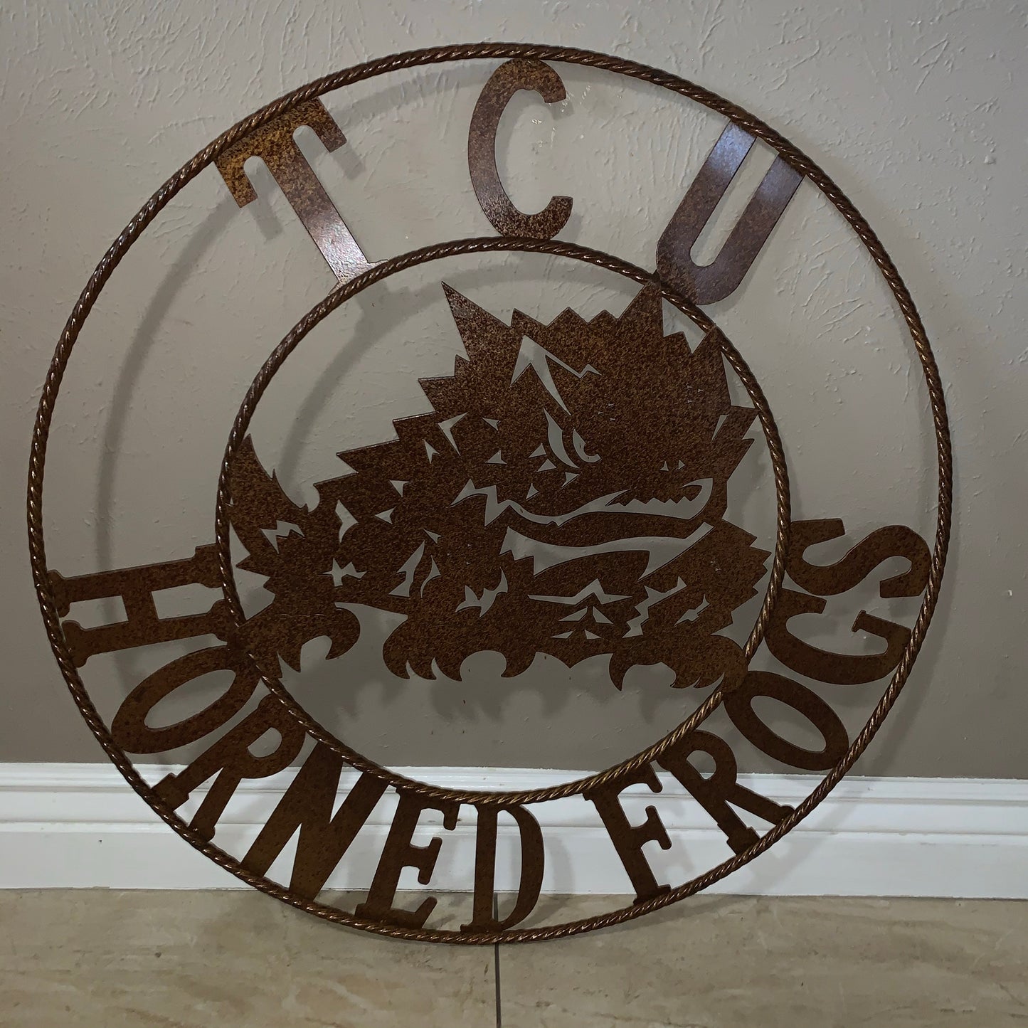 12", 18", 24", 32" TCU HORNED FROGS CUSTOM VINTAGE CRAFT METAL TEAM SIGN HANDMADE